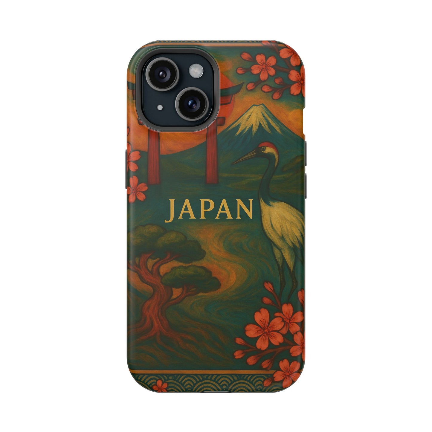 "Funda Magnética Reforzada Japón: Tradición entre Cerezos y Montañas 🌸⛩️🗻"