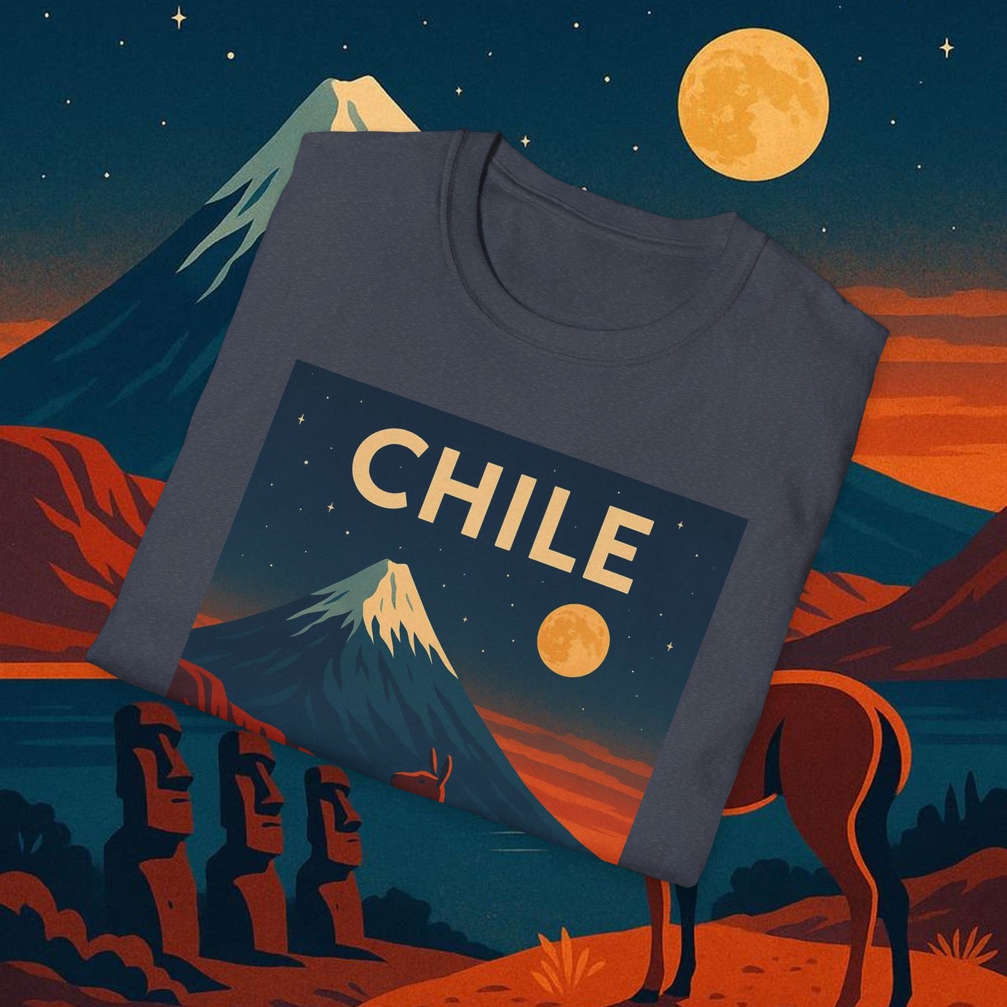 "Camiseta Chile: Naturaleza Indómita y Horizontes Eternos 🏔️🍇🏜️"