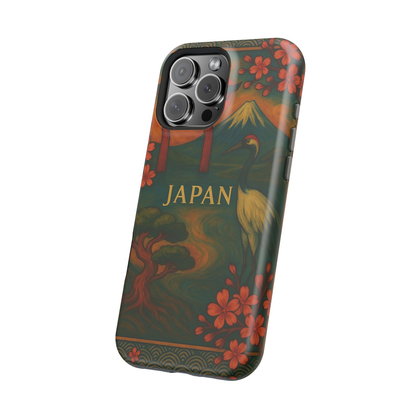 "Funda Magnética Reforzada Japón: Tradición entre Cerezos y Montañas 🌸⛩️🗻"