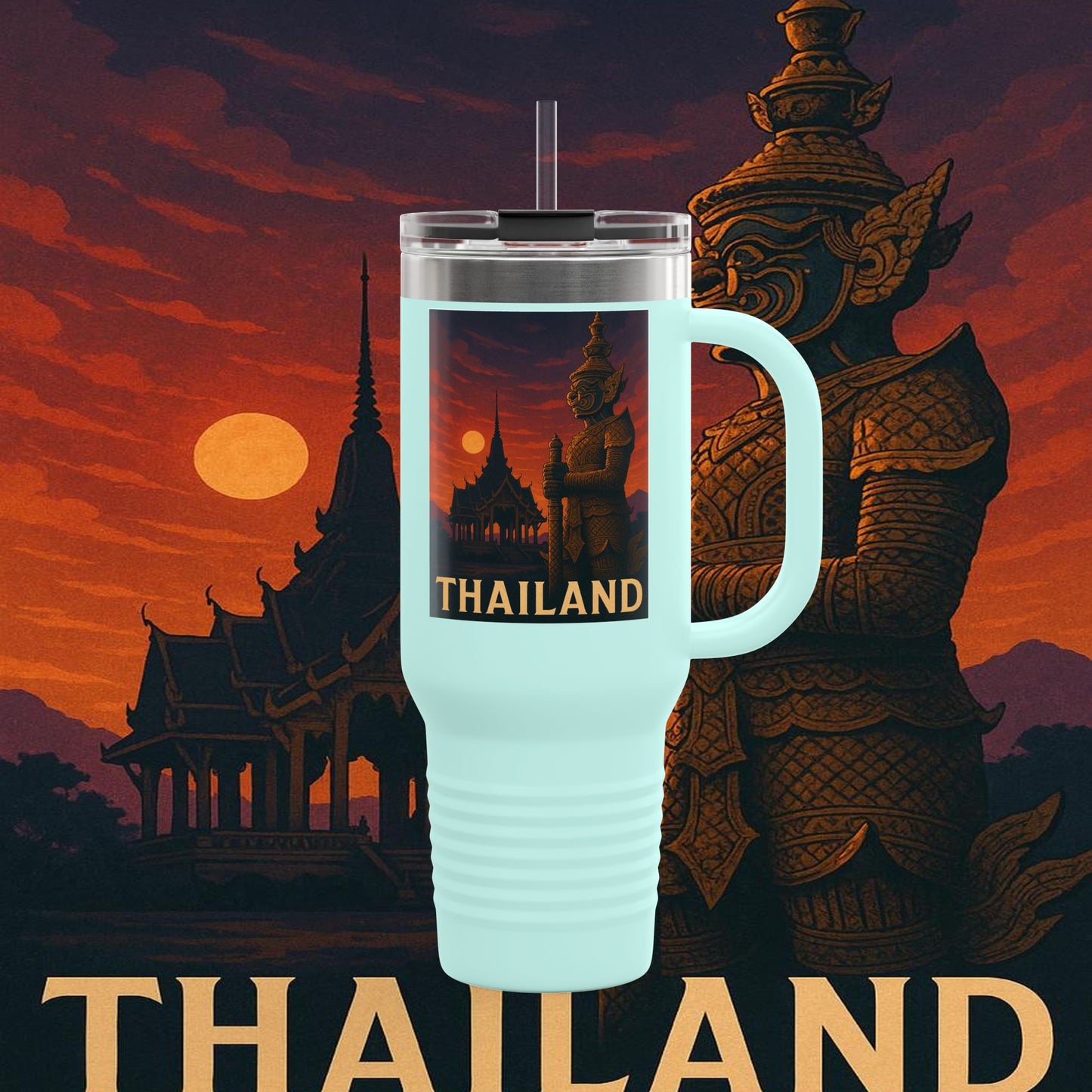 "Thailand Insulated Travel Mug🌴 – The Kingdom of Smiles and Adventure"