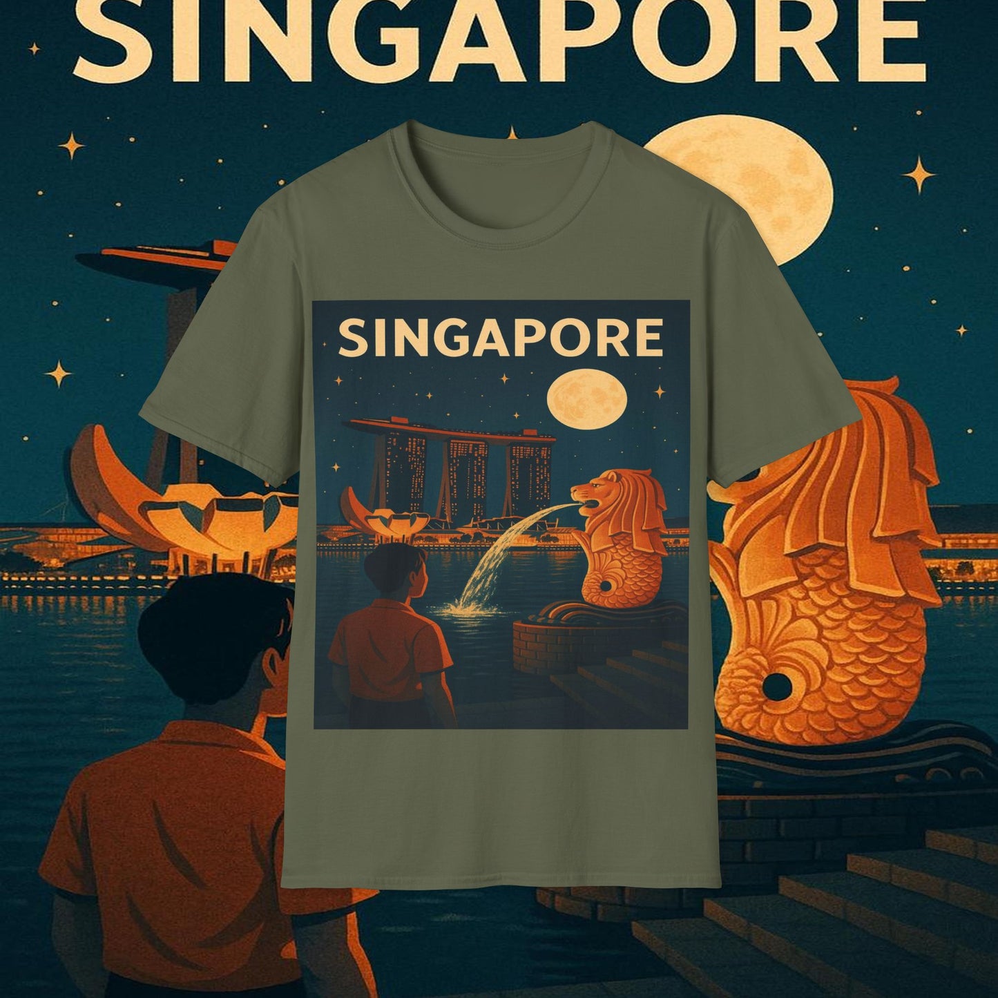 "Camiseta Singapur 🌆 – Futuro, cultura y naturaleza en un solo lugar"