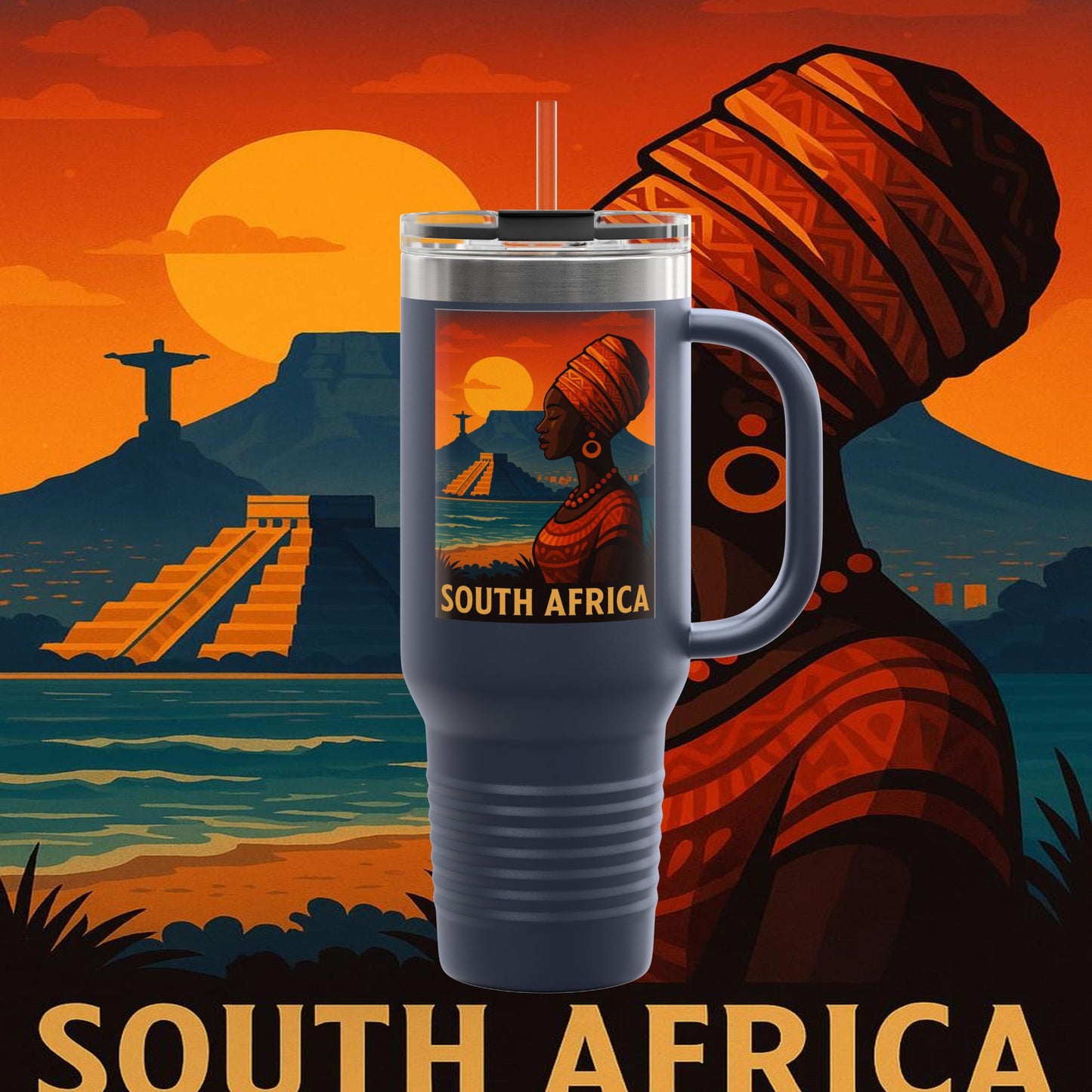 "South Africa Insulated Travel Mug 🌍 – A world of adventure and diversity"