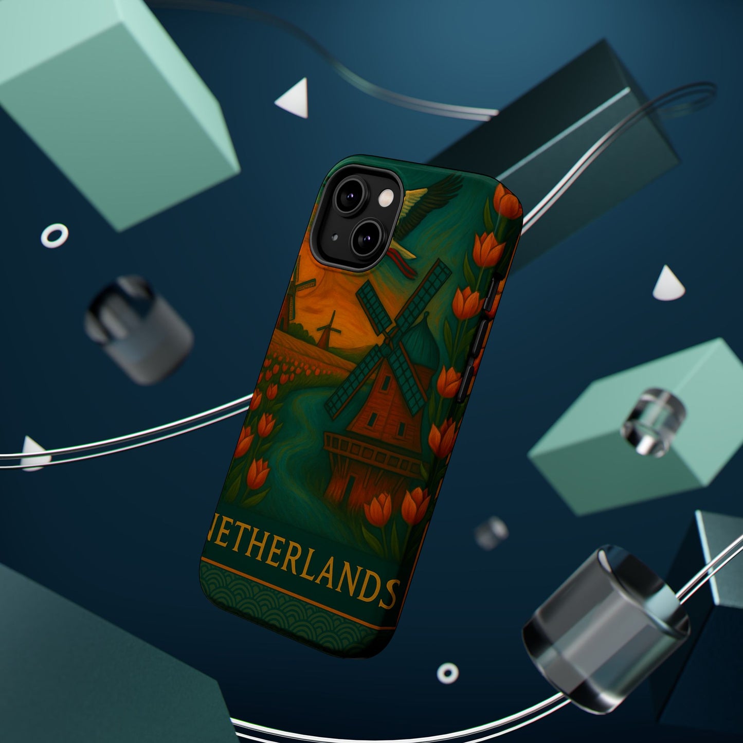 "Funda Magnética Reforzada Magnética Reforzada paises bajos✨ – Tierra de tulipanes, molinos y canales mágicos"