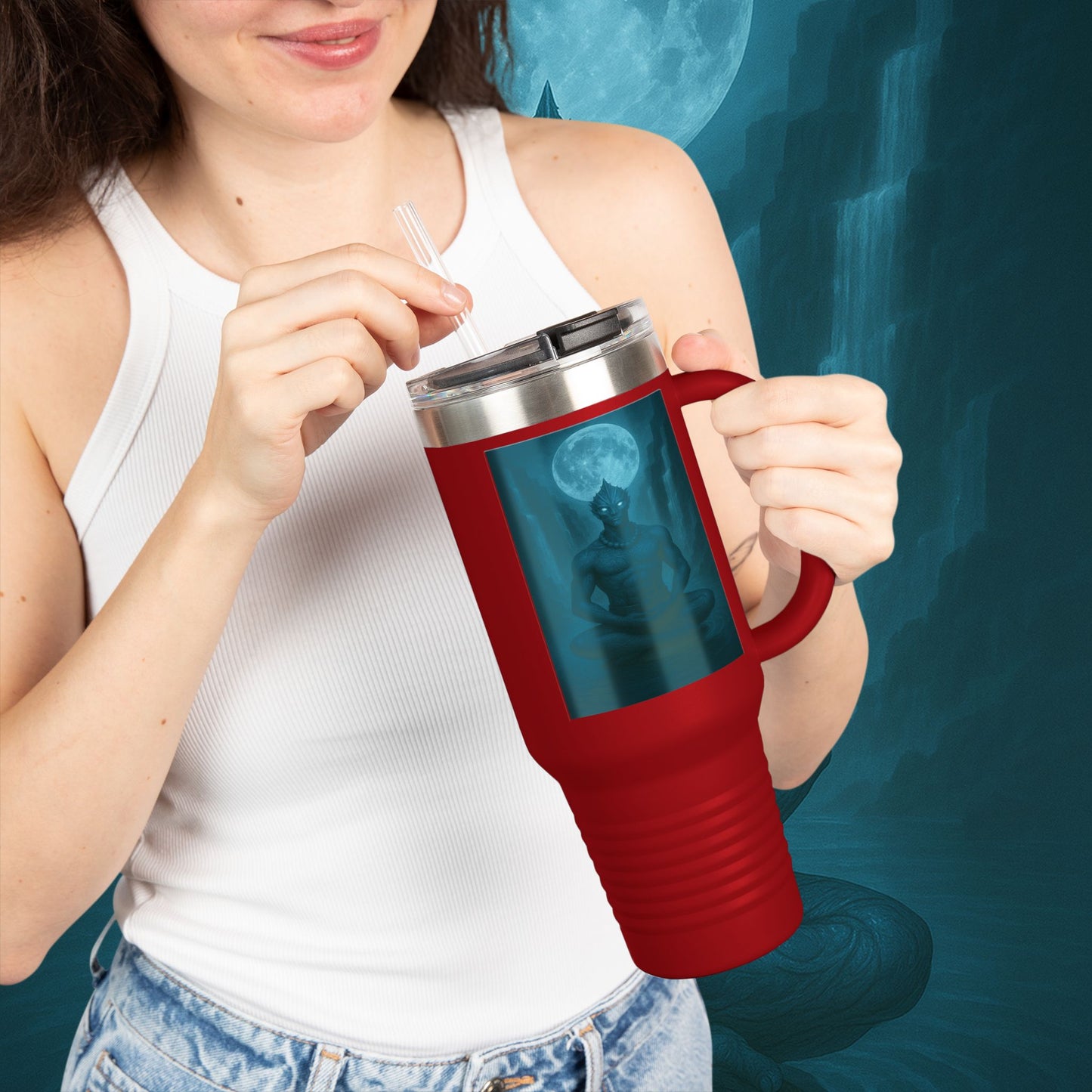 "taza de Viaje Aislada Naryzh -🌊 el Eco del Río Silente"