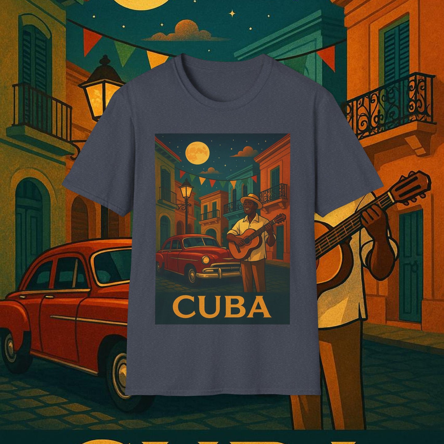 "Camiseta Cuba: Ritmo, Historia y Encanto Caribeño 🎺🚗🌴 "