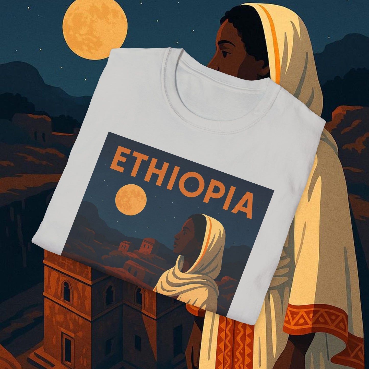 "Camiseta Etiopía Tierra sagrada y alma ancestral"