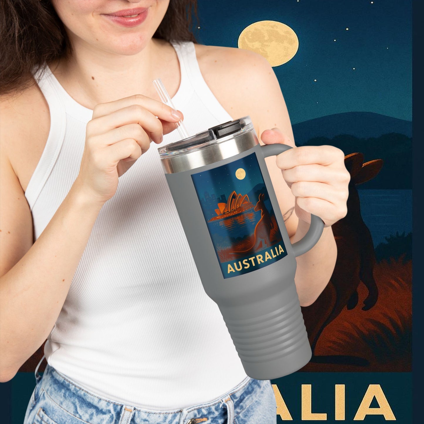 "Australia Insulated Travel Mug🌞 – Land of natural wonders and free spirit"