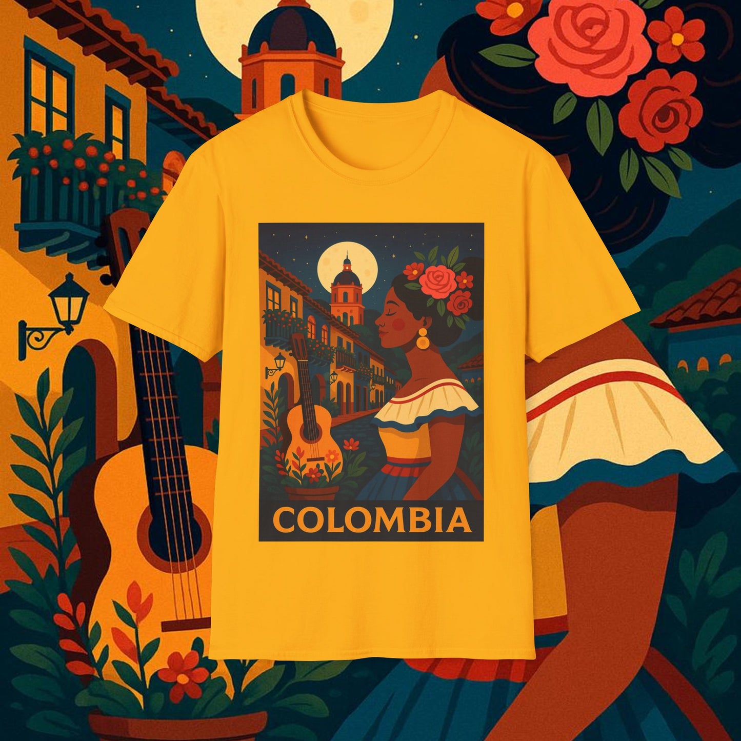 "Camiseta Colombia: Magia de Colores, Café y Tradición ☕🎨🌄"