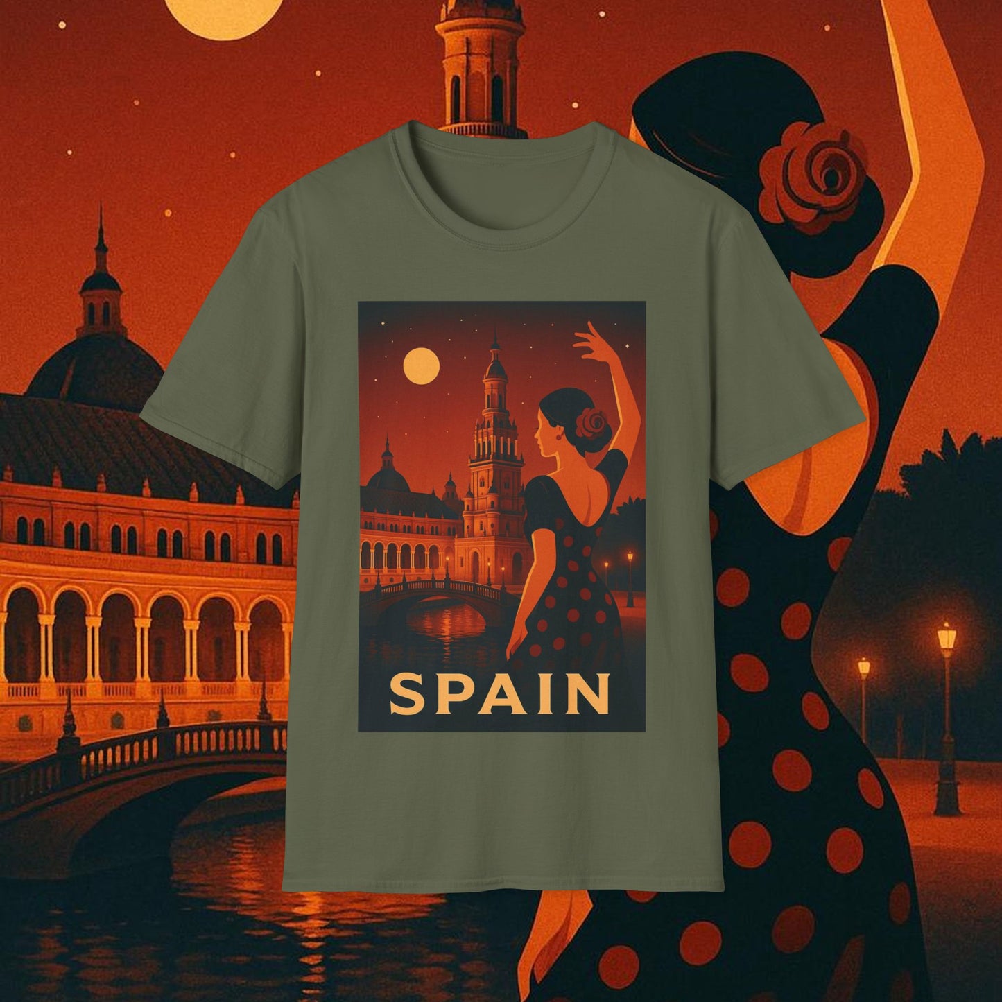 "Camiseta España: Pasión, Arte y Sabores que Enamoran 🎨💃🍷"