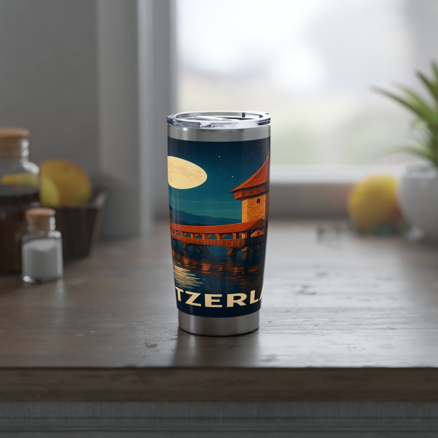 "Vaso Térmico Vagabond 20oz suiza❄️ – Tierra de montañas majestuosas y precisión legendaria"