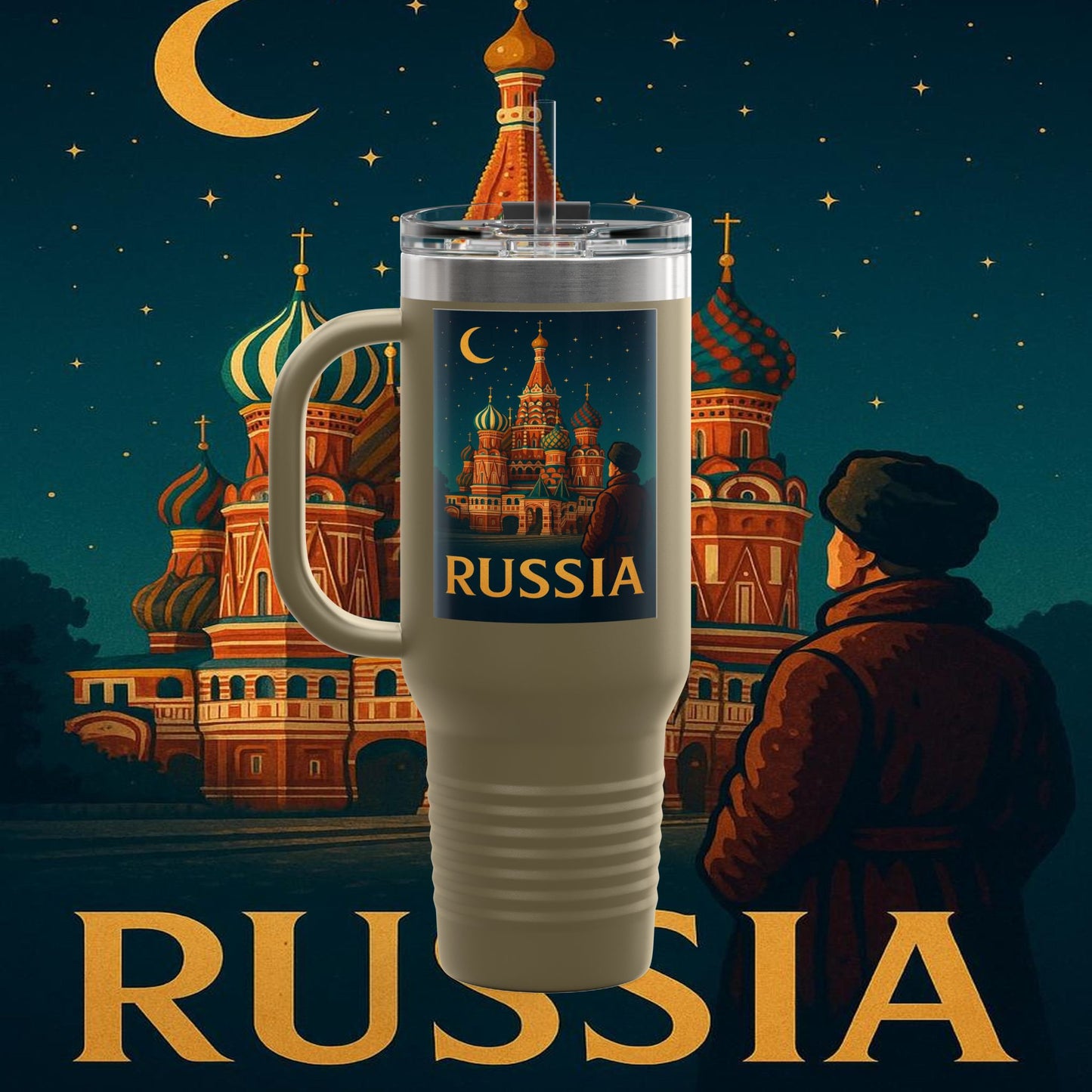 "Russia Insulated Travel Mug❄️ – Land of history, mystery, and grandeur"