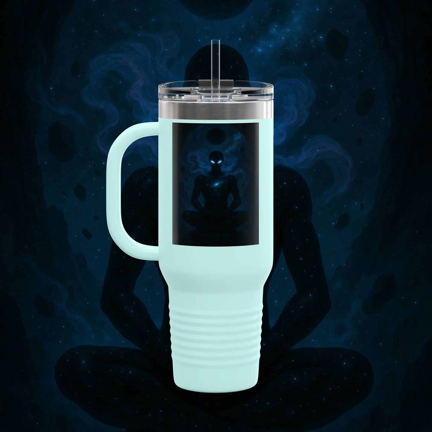 "Taza de viaje aislada 🌌 Nok Tael, el Destello del Vacío"