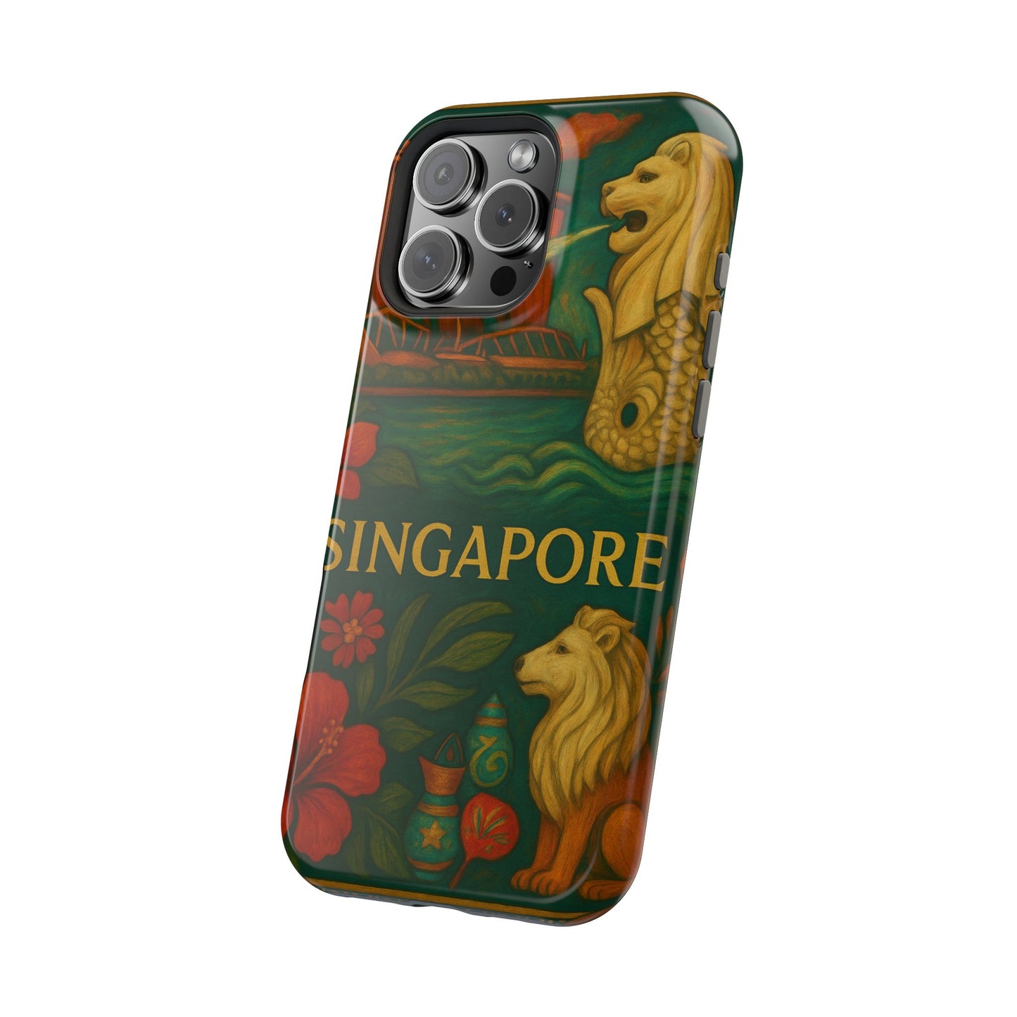 "Funda Magnética Reforzada Magnética Reforzada Singapur 🌆 – Futuro, cultura y naturaleza en un solo lugar"