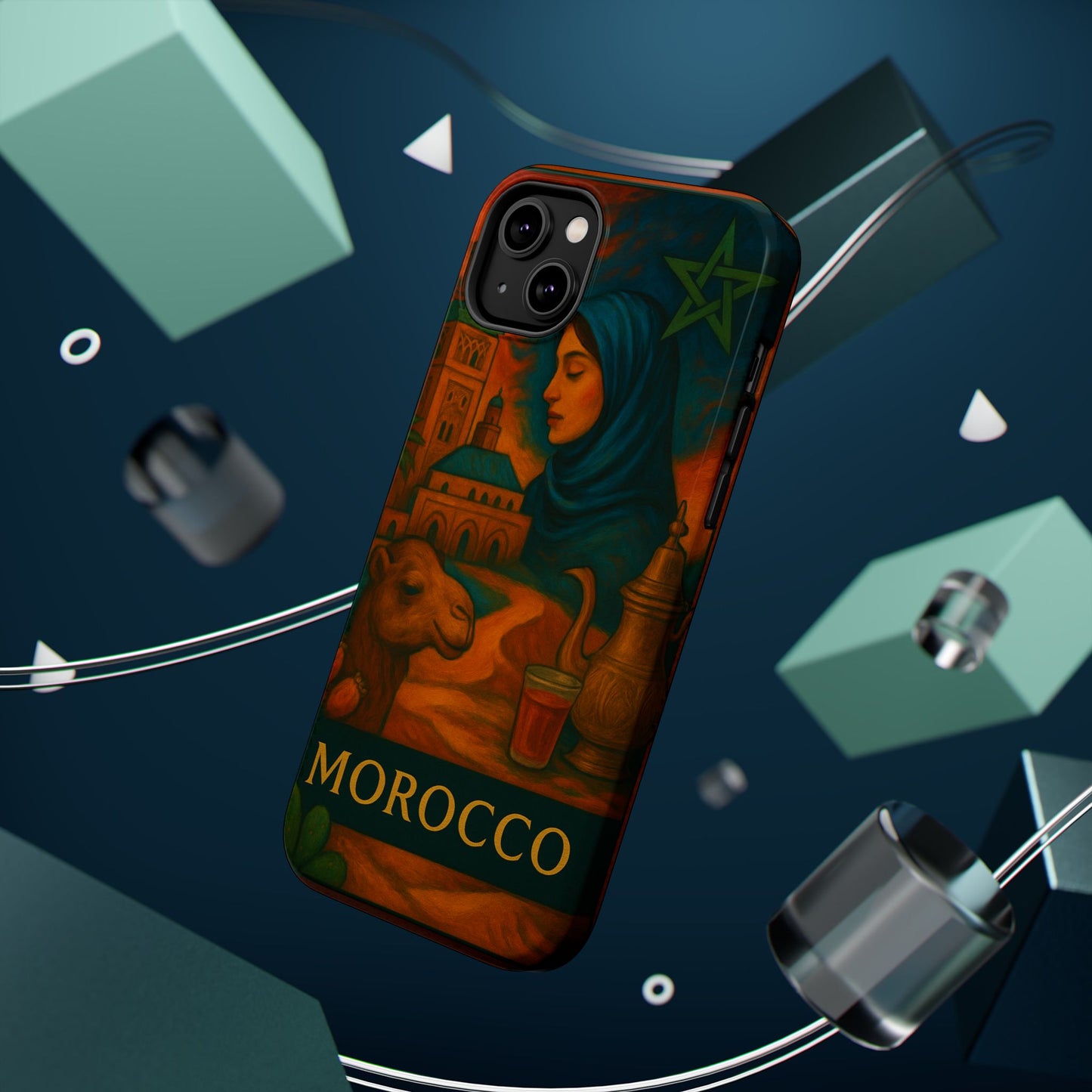 "Funda Magnética Reforzada Magnética Reforzada Marruecos: Magia del Desierto y Ciudades de Mil Colores 🐪🏜️🕌"