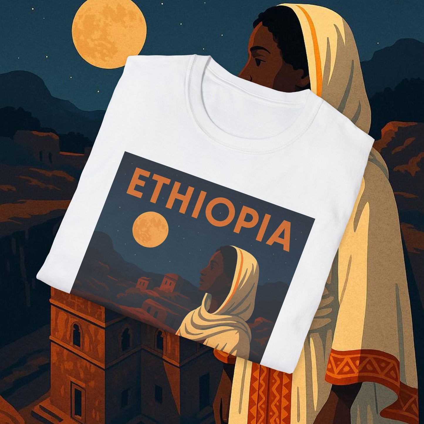 "Camiseta Etiopía Tierra sagrada y alma ancestral"