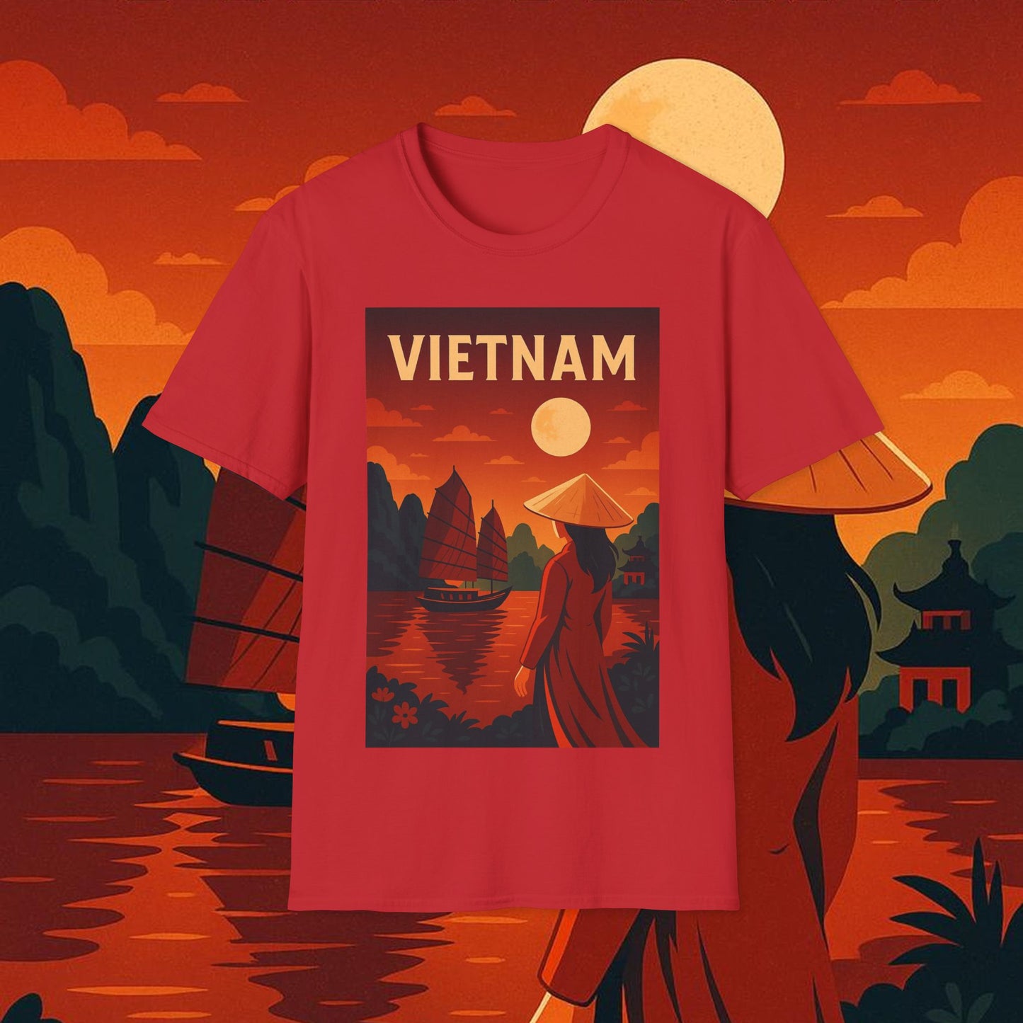 "Camiseta Vietnam: Tradición, Naturaleza y Leyendas Ancestrales 🎋🏯🐉"