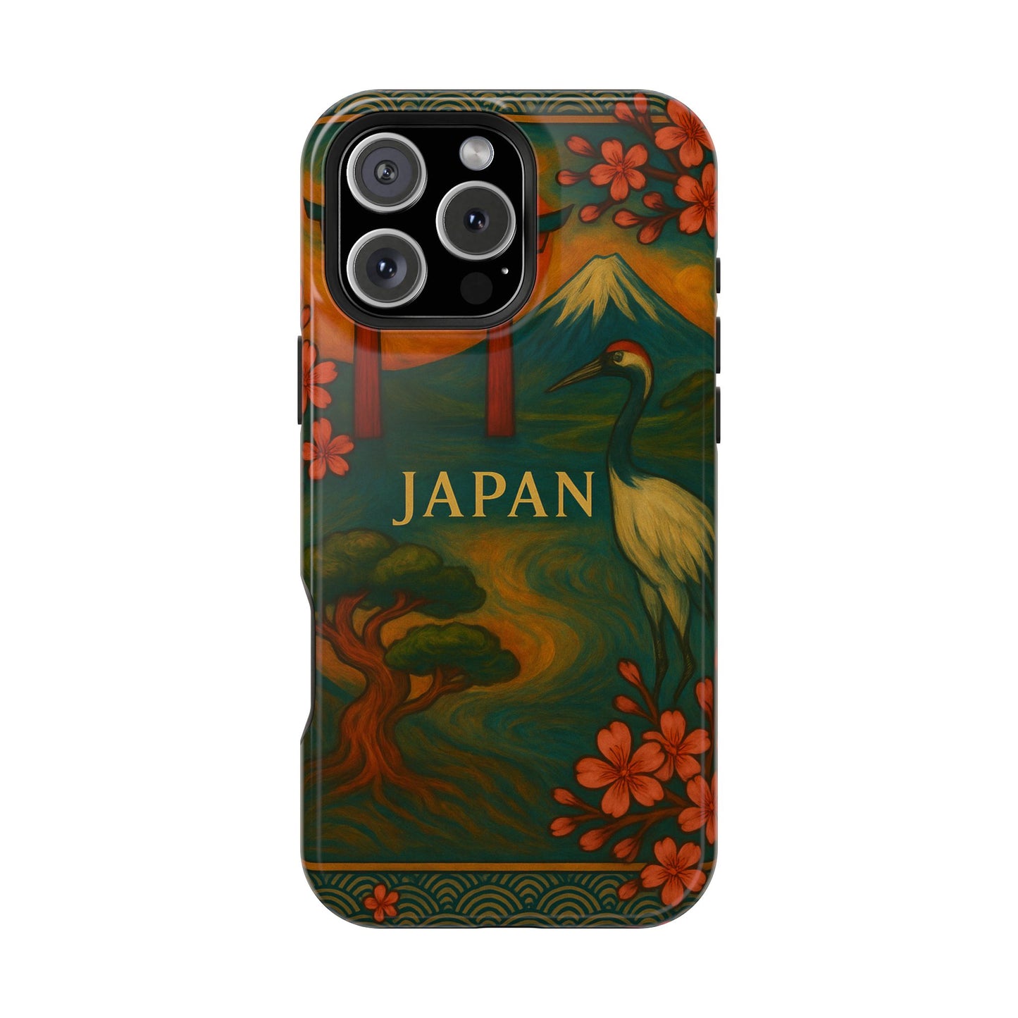 "Funda Magnética Reforzada Japón: Tradición entre Cerezos y Montañas 🌸⛩️🗻"