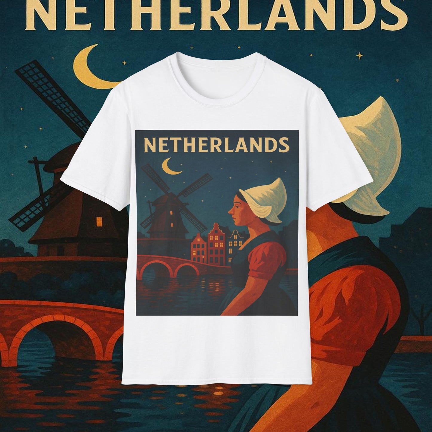 "Camiseta paises bajos✨ – Tierra de tulipanes, molinos y canales mágicos"