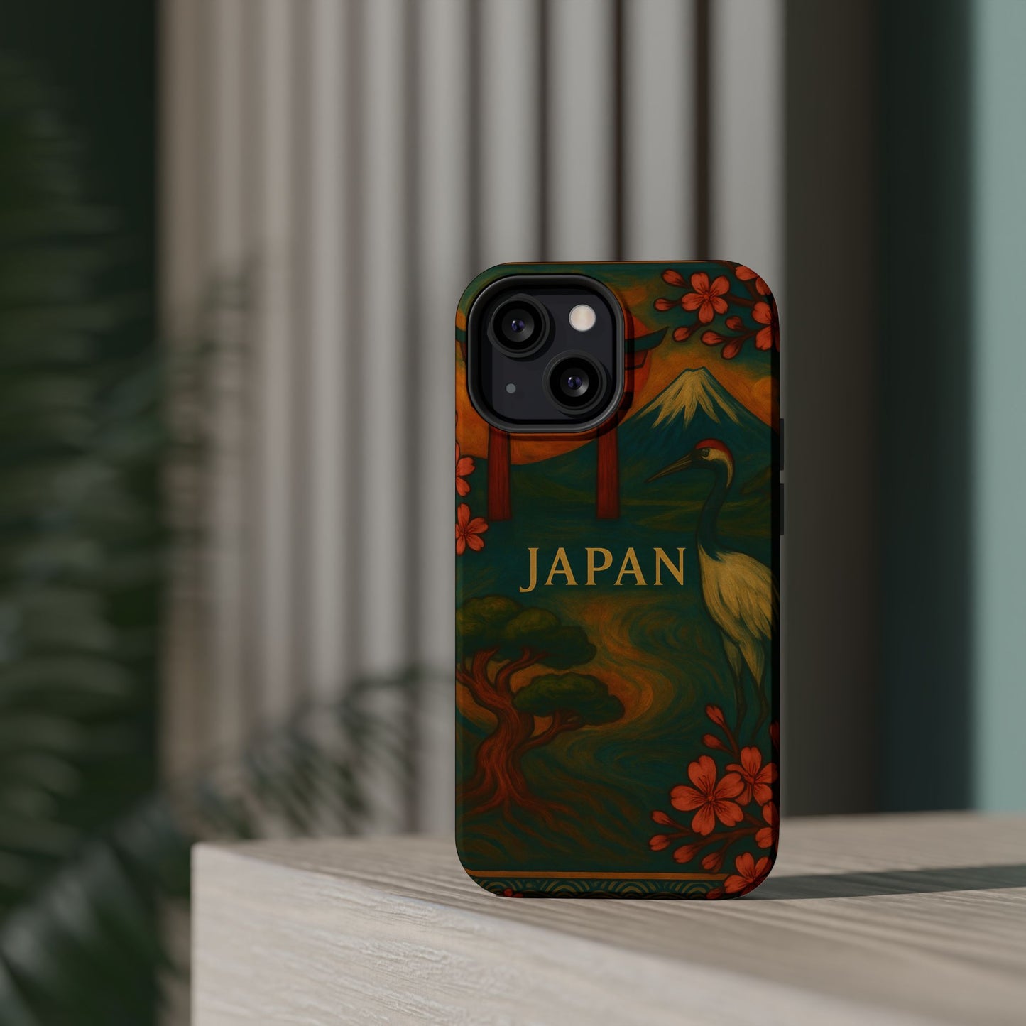 "Funda Magnética Reforzada Japón: Tradición entre Cerezos y Montañas 🌸⛩️🗻"