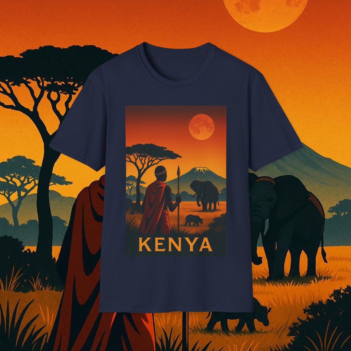 "Camiseta Kenia: Aventura Salvaje y Tierra de Horizontes Infinitos 🦁🌄🏕️"