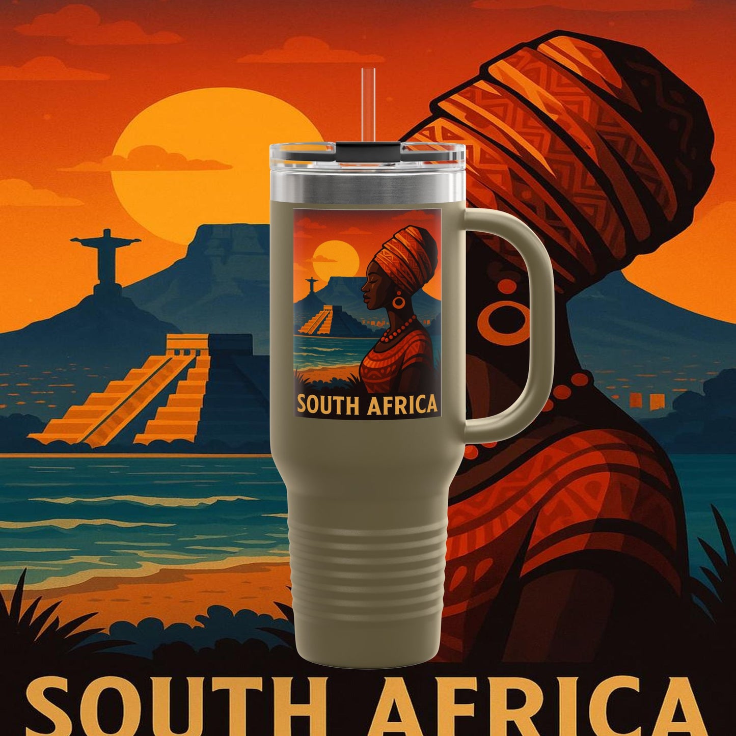 "South Africa Insulated Travel Mug 🌍 – A world of adventure and diversity"