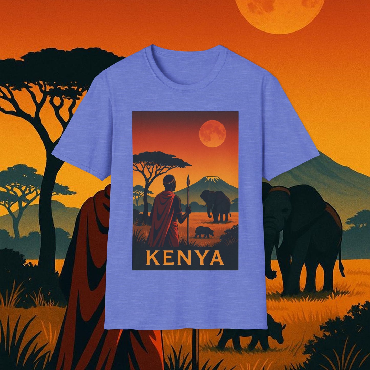 "Camiseta Kenia: Aventura Salvaje y Tierra de Horizontes Infinitos 🦁🌄🏕️"
