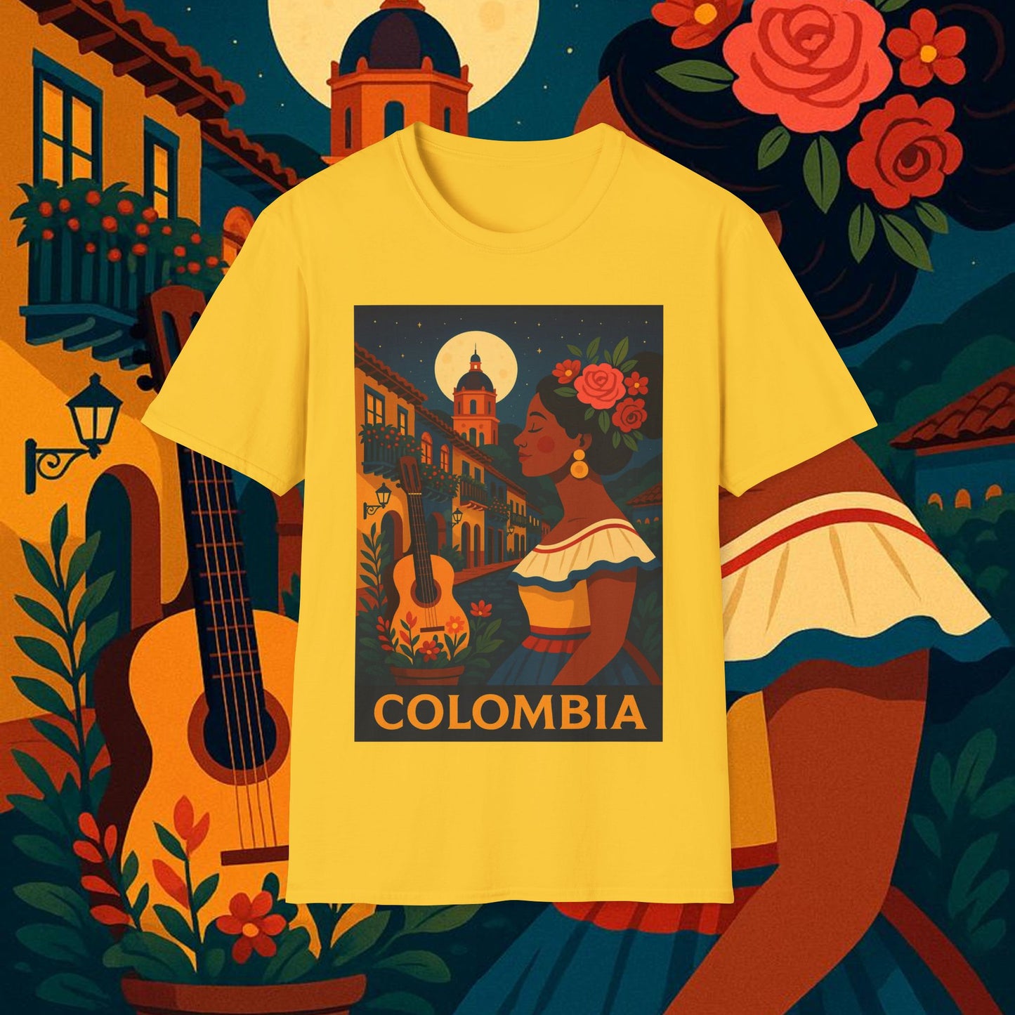 "Camiseta Colombia: Magia de Colores, Café y Tradición ☕🎨🌄"