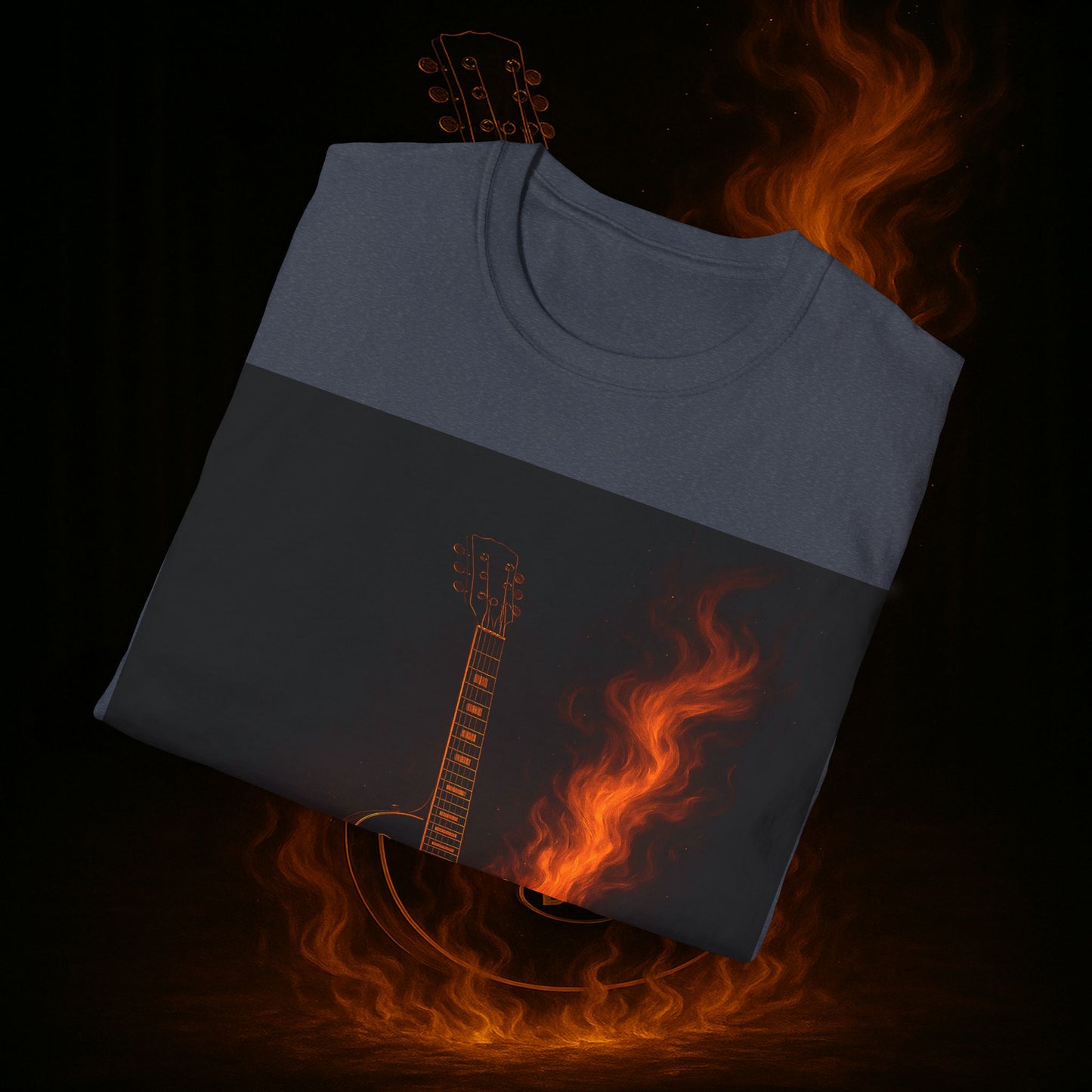 "Camiseta guitarra 🎸🔥Donde vibra una cuerda, nace una llamarada.” 🔥🎸