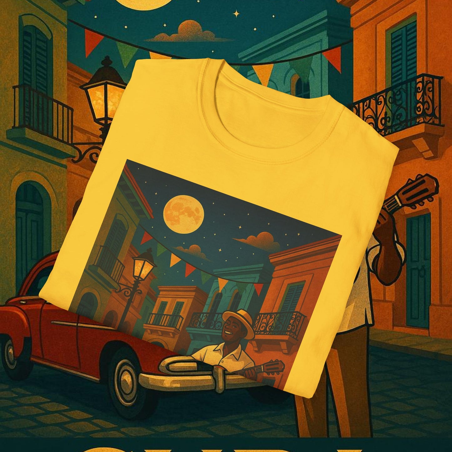 "Camiseta Cuba: Ritmo, Historia y Encanto Caribeño 🎺🚗🌴 "