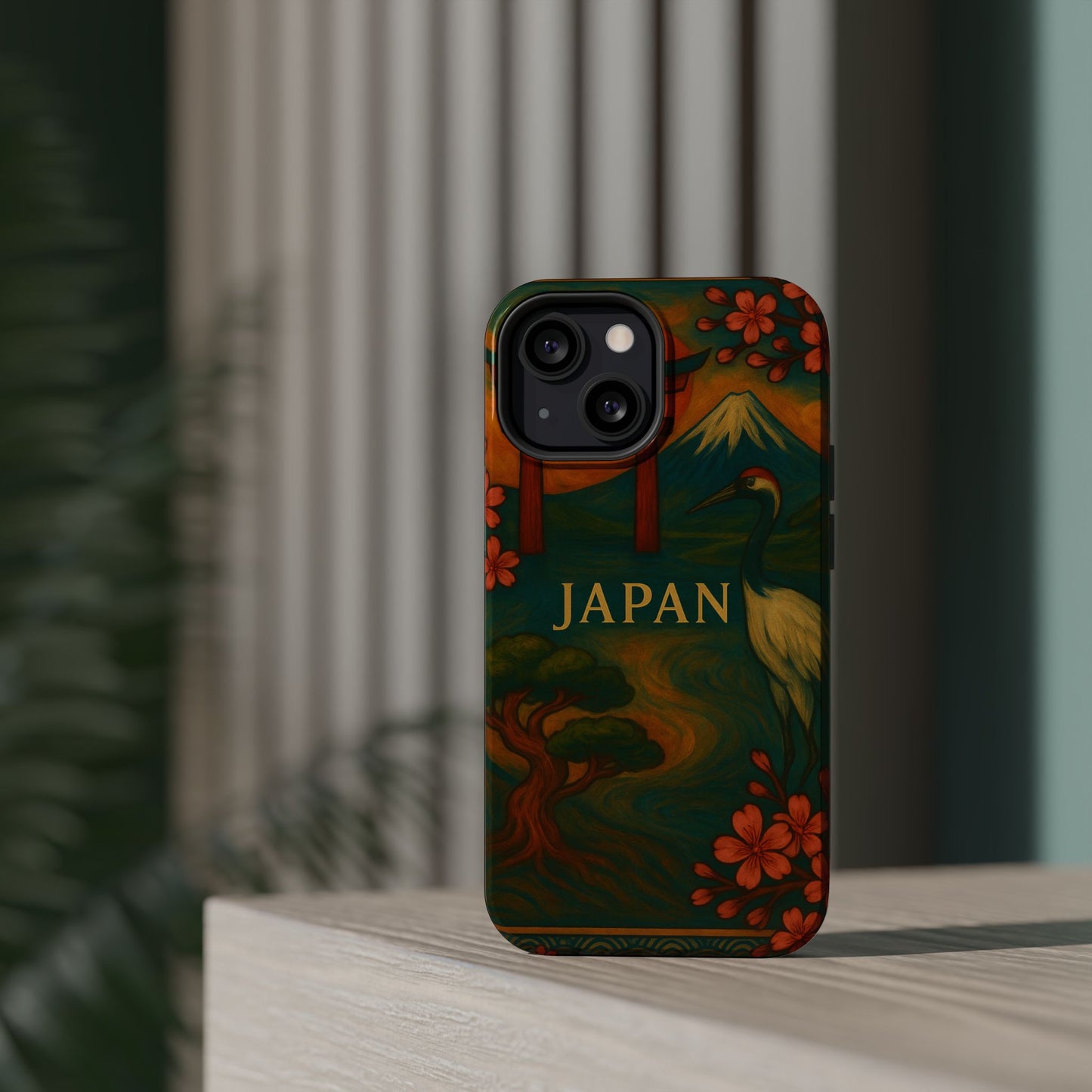 "Funda Magnética Reforzada Japón: Tradición entre Cerezos y Montañas 🌸⛩️🗻"