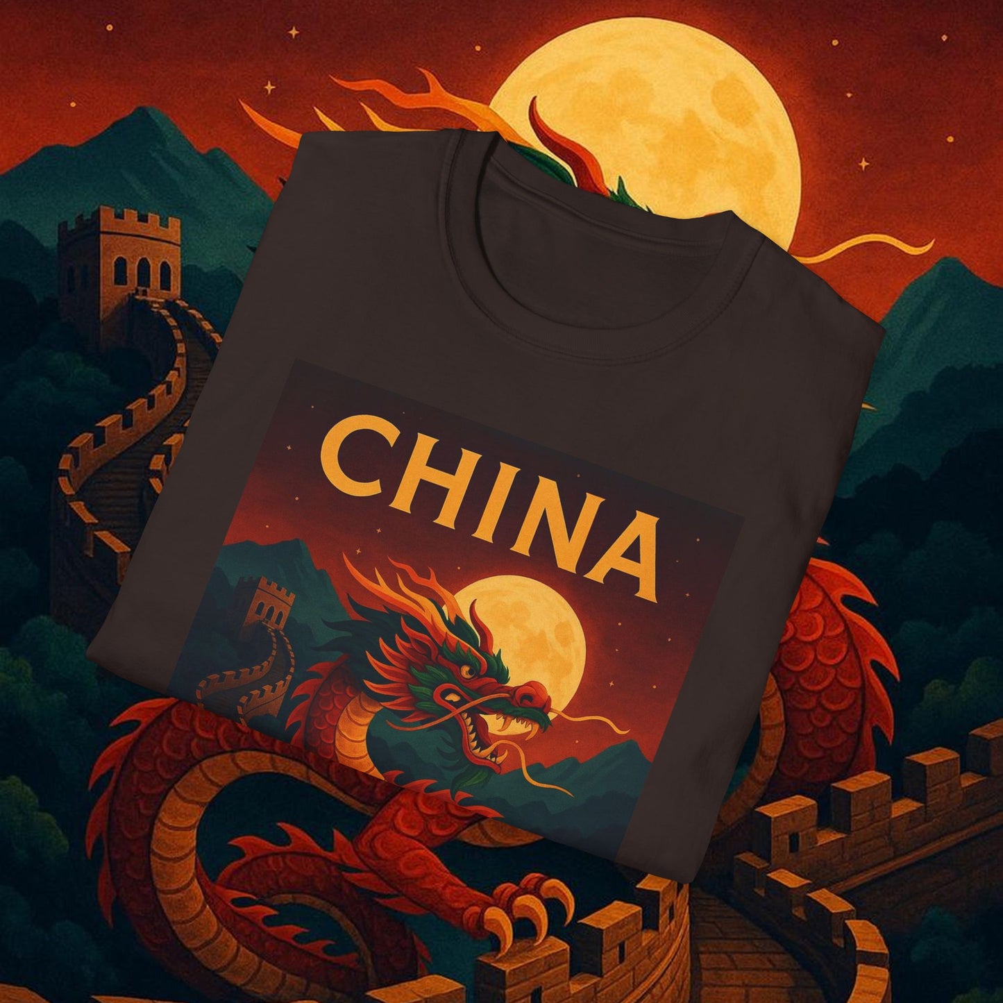 "Camiseta China – Dragones, murallas y leyendas eternas"