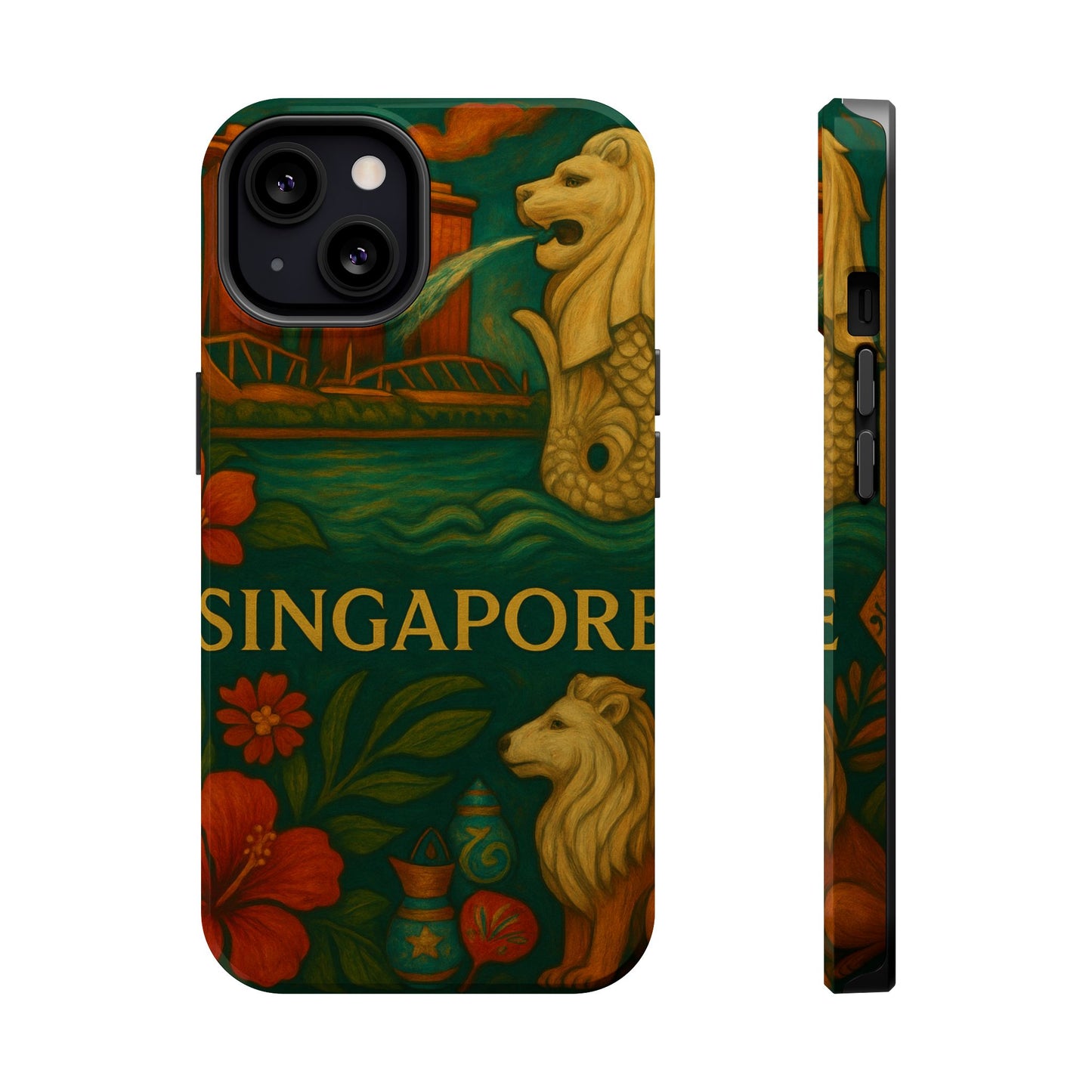 "Funda Magnética Reforzada Magnética Reforzada Singapur 🌆 – Futuro, cultura y naturaleza en un solo lugar"