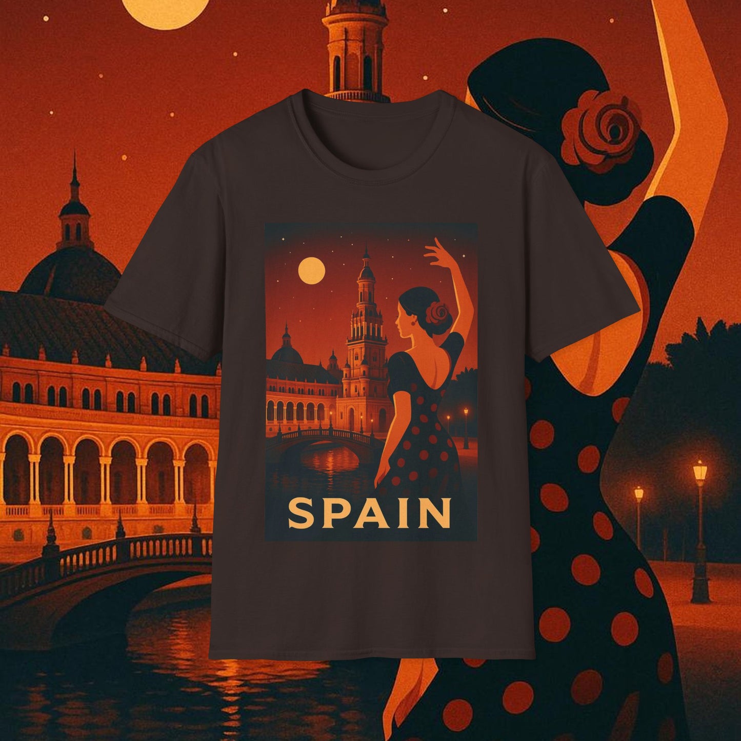 "Camiseta España: Pasión, Arte y Sabores que Enamoran 🎨💃🍷"