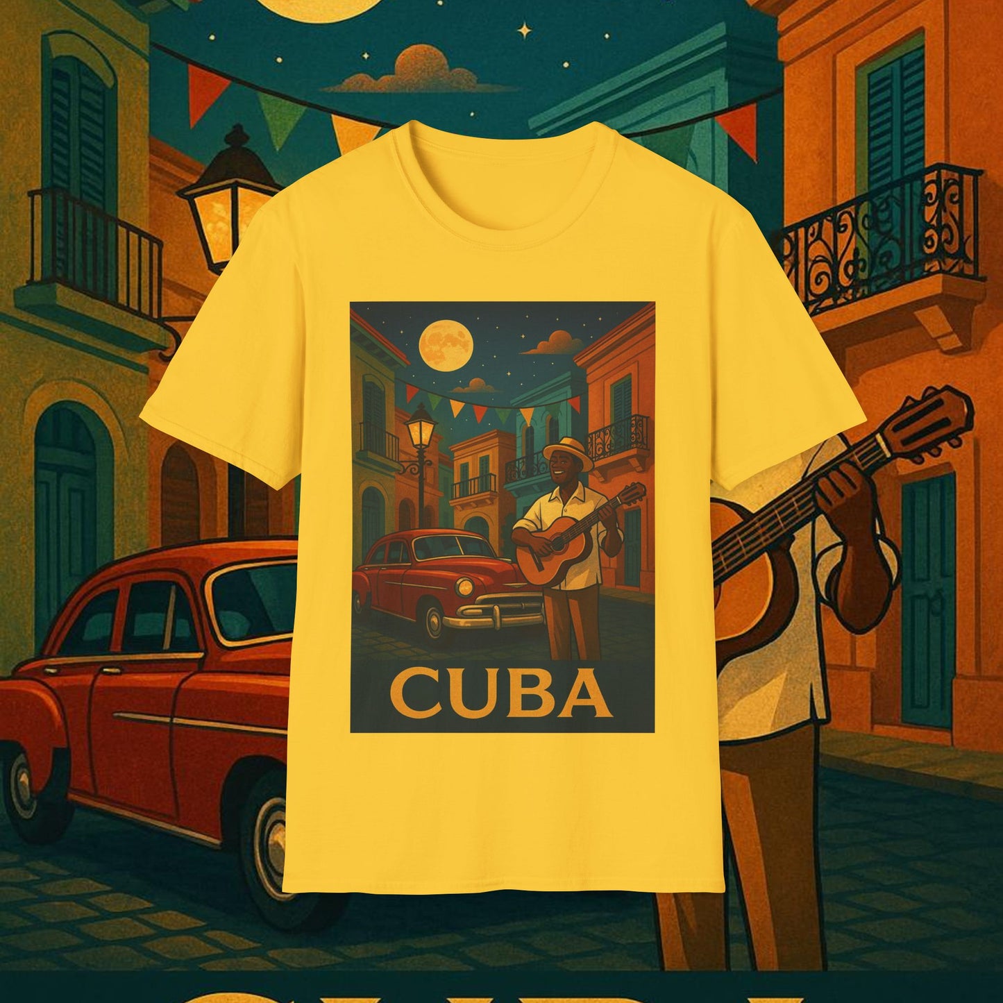 "Camiseta Cuba: Ritmo, Historia y Encanto Caribeño 🎺🚗🌴 "