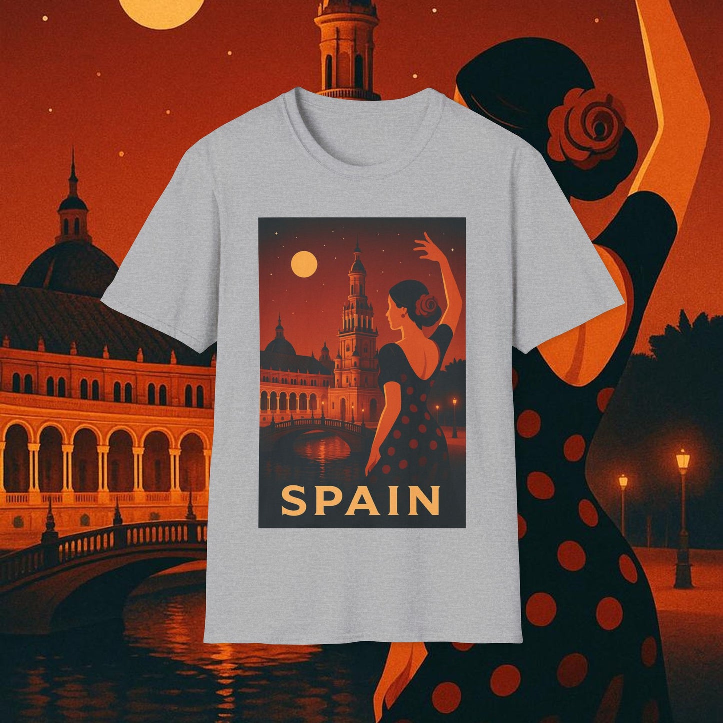 "Camiseta España: Pasión, Arte y Sabores que Enamoran 🎨💃🍷"
