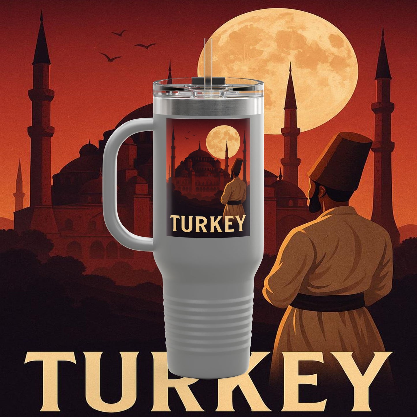 "Turkey Insulated Travel Mug✨ – Where East and West embrace"