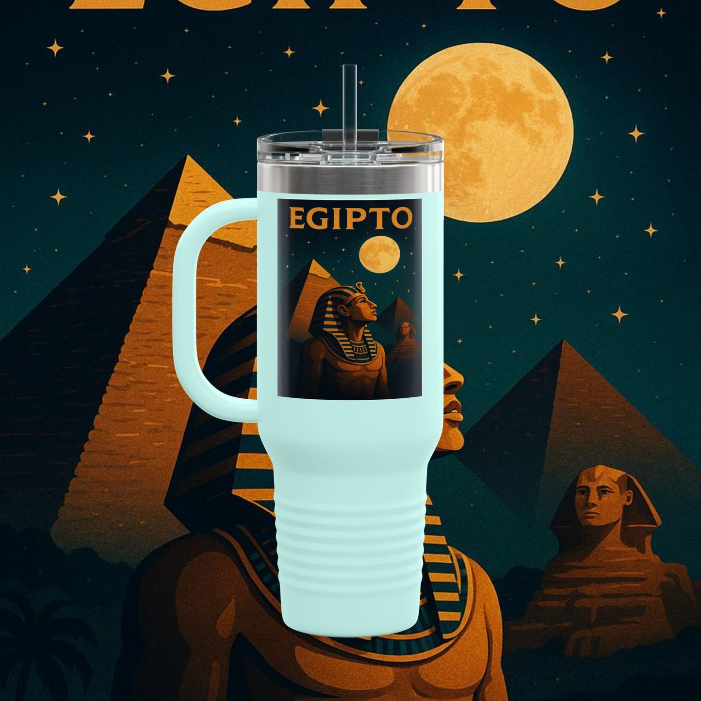 "taza de Viaje Aislada Egipto Misterio Dorado del Nilo 🏺🌅🐫"