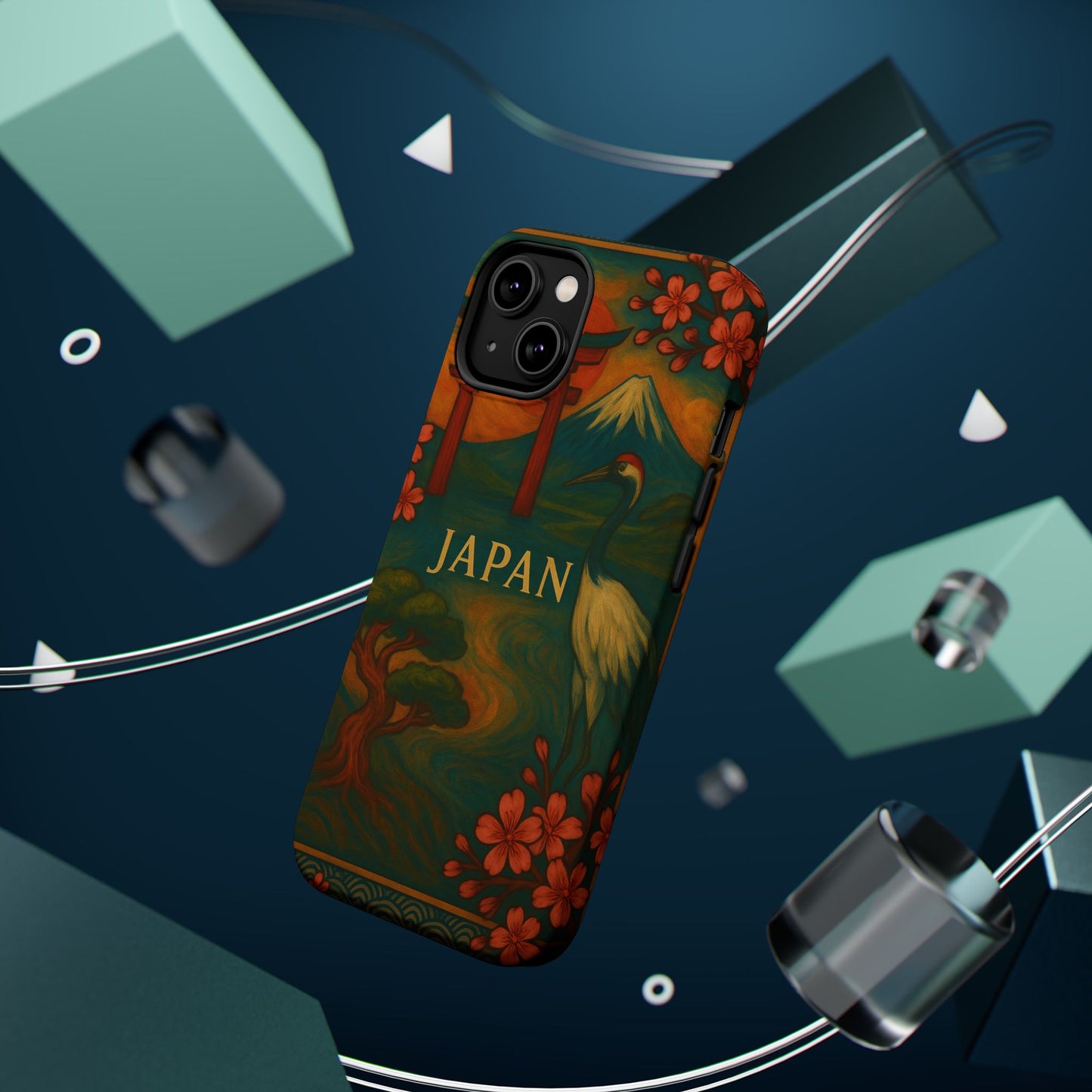 "Funda Magnética Reforzada Japón: Tradición entre Cerezos y Montañas 🌸⛩️🗻"