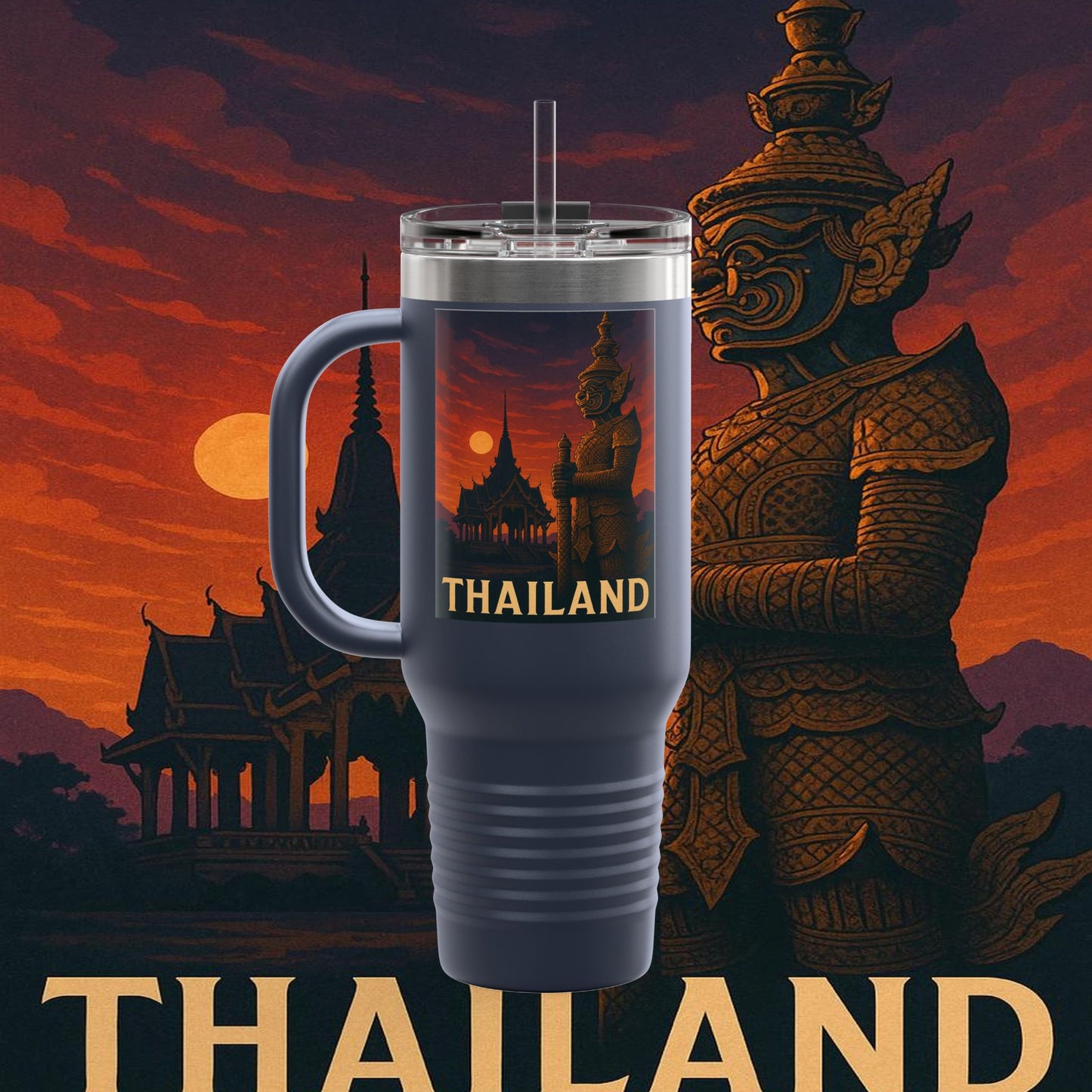 "Thailand Insulated Travel Mug🌴 – The Kingdom of Smiles and Adventure"