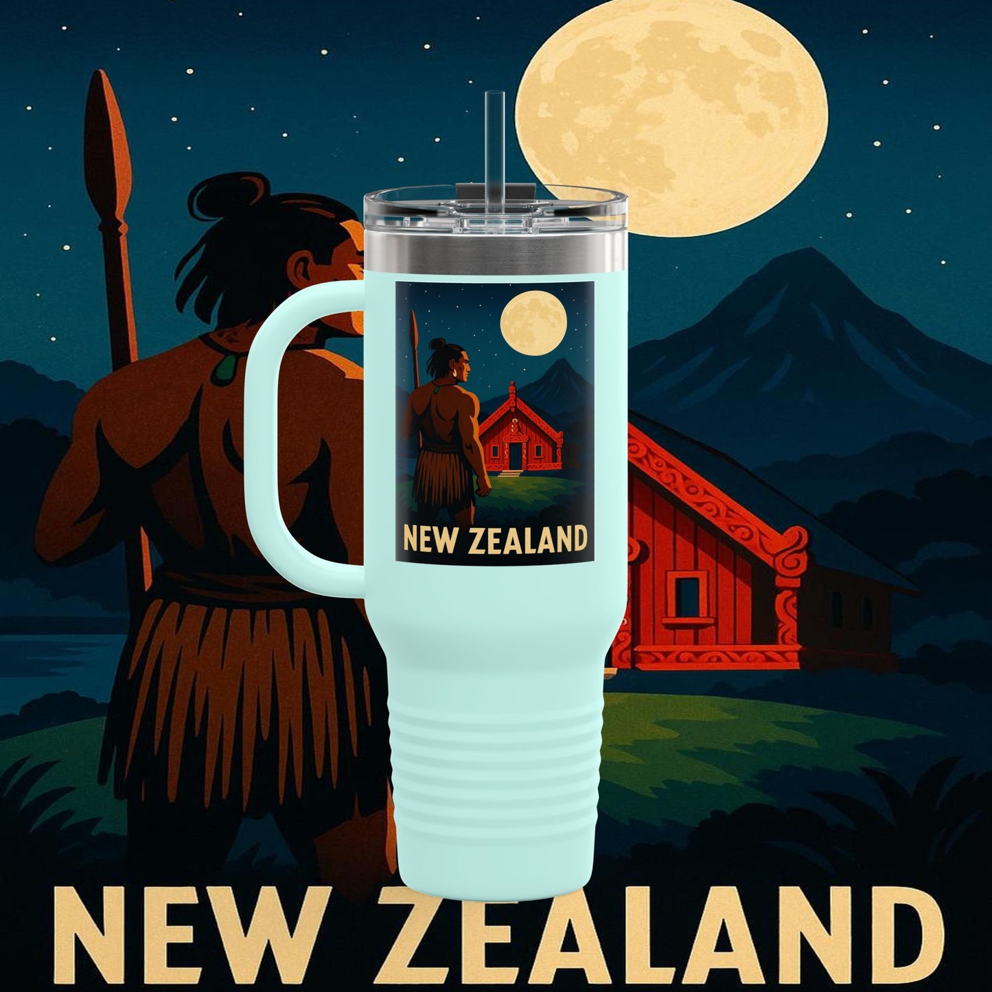 "New Zealand Insulated Travel Mug🏞️ – A paradise of nature and adventure"