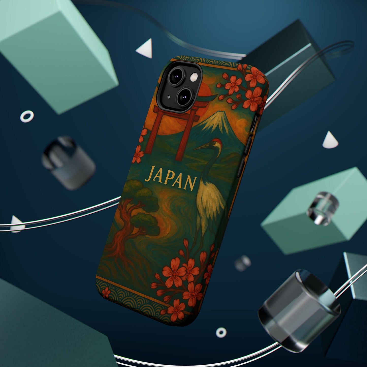 "Funda Magnética Reforzada Japón: Tradición entre Cerezos y Montañas 🌸⛩️🗻"