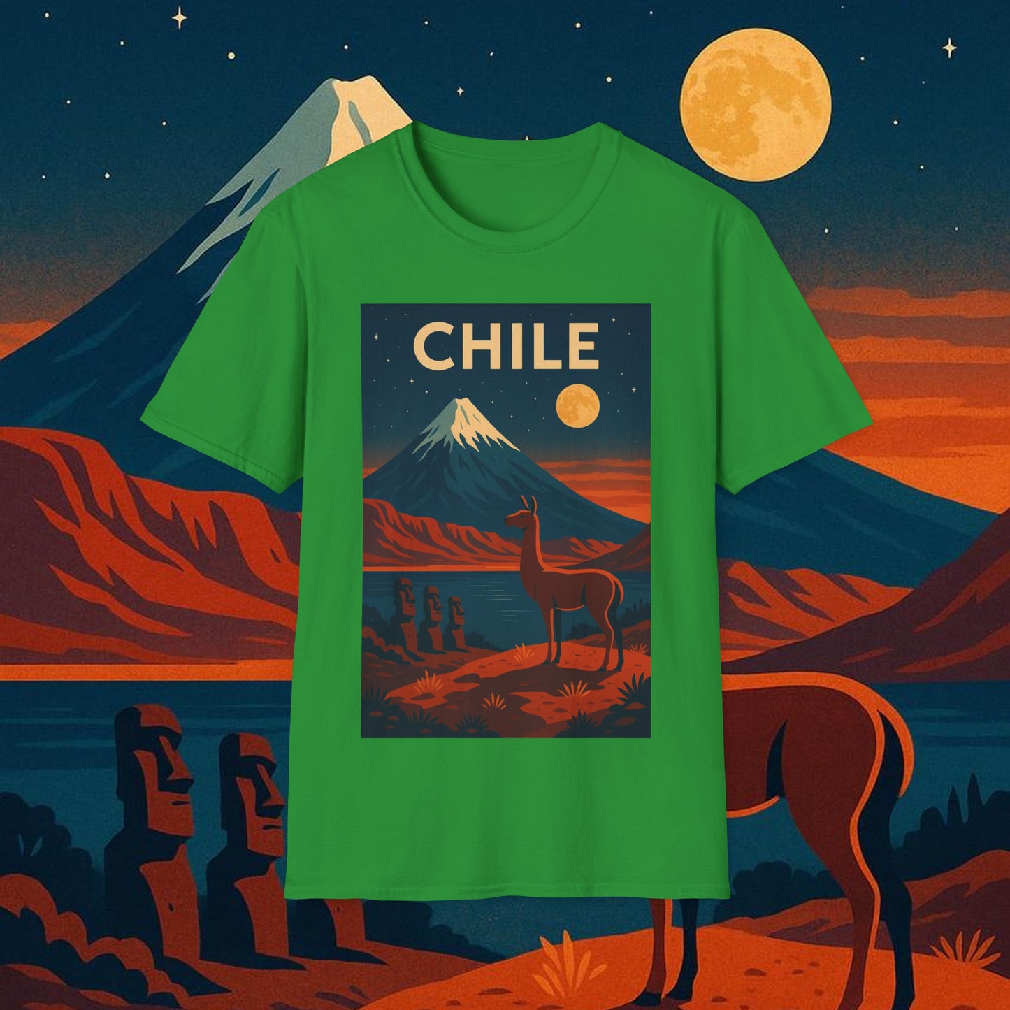 "Camiseta Chile: Naturaleza Indómita y Horizontes Eternos 🏔️🍇🏜️"