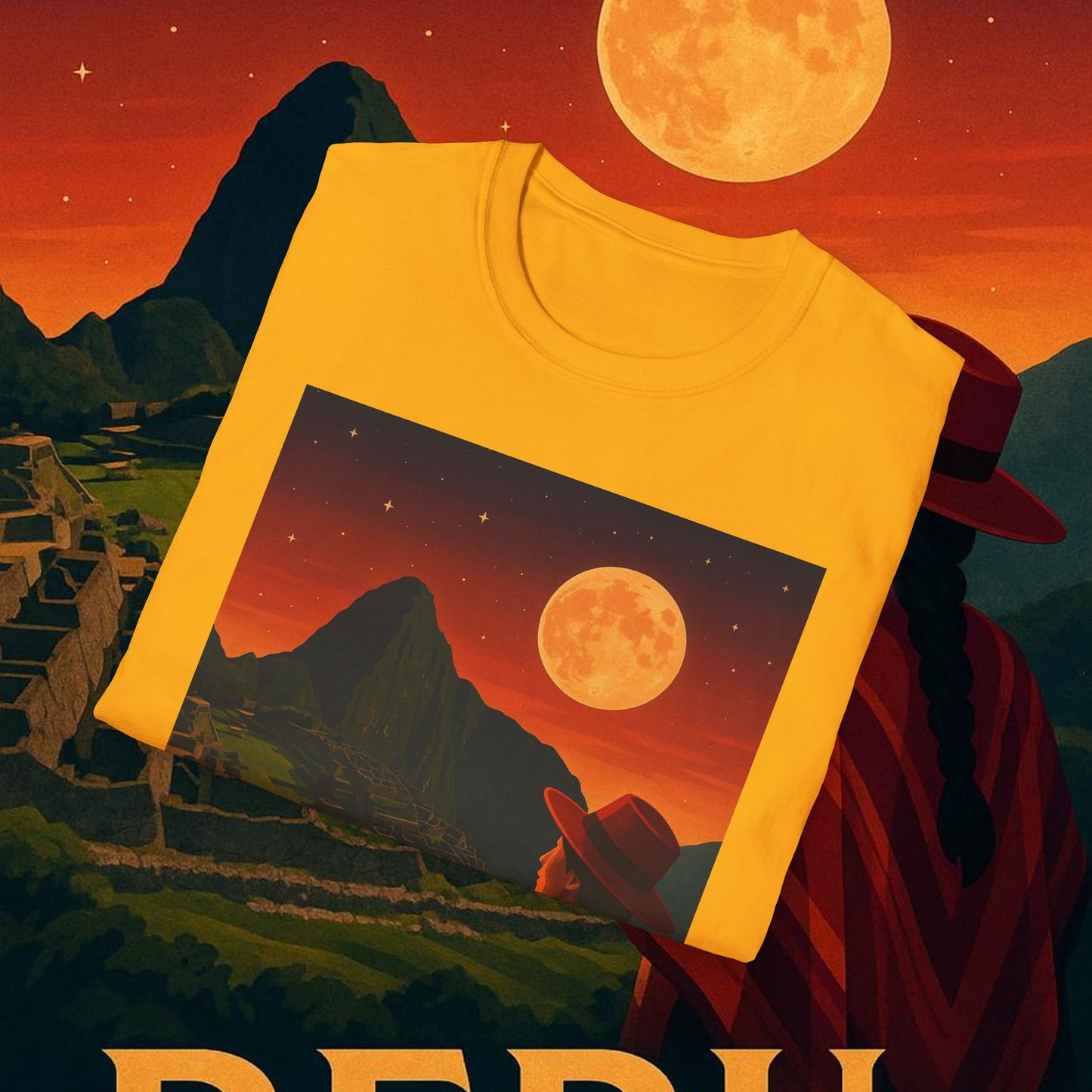 "Camiseta Perú: Misticismo, Historia y Maravillas Eternas 🏔️🦙🛕"