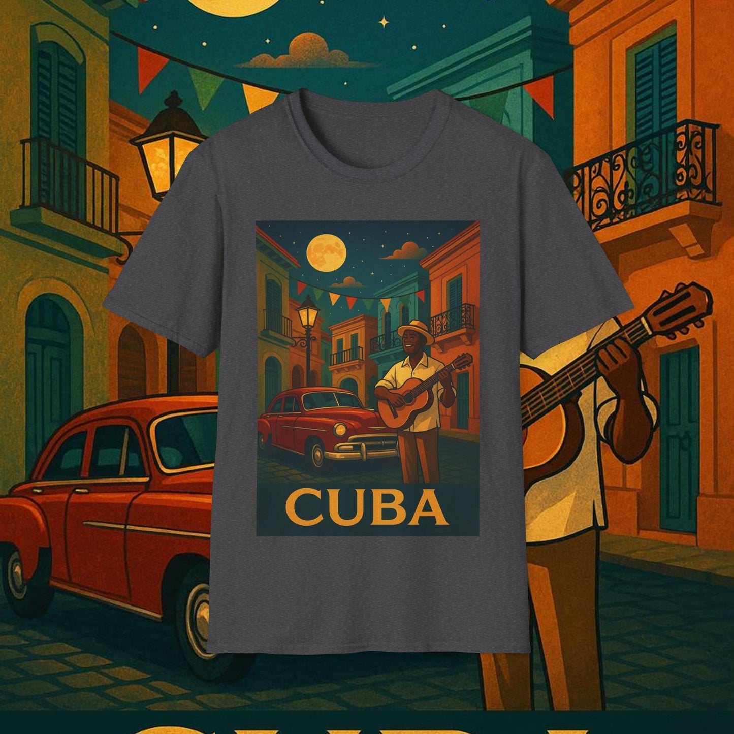 "Camiseta Cuba: Ritmo, Historia y Encanto Caribeño 🎺🚗🌴 "