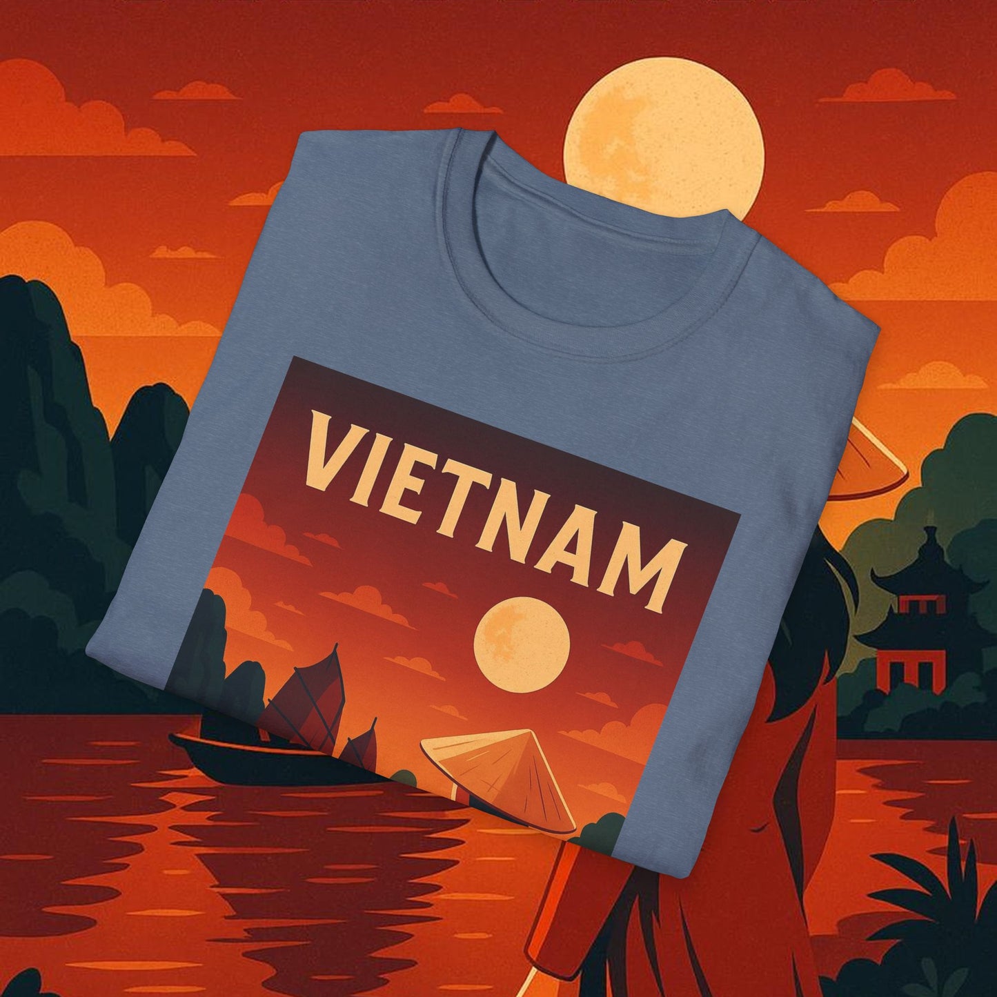 "Camiseta Vietnam: Tradición, Naturaleza y Leyendas Ancestrales 🎋🏯🐉"
