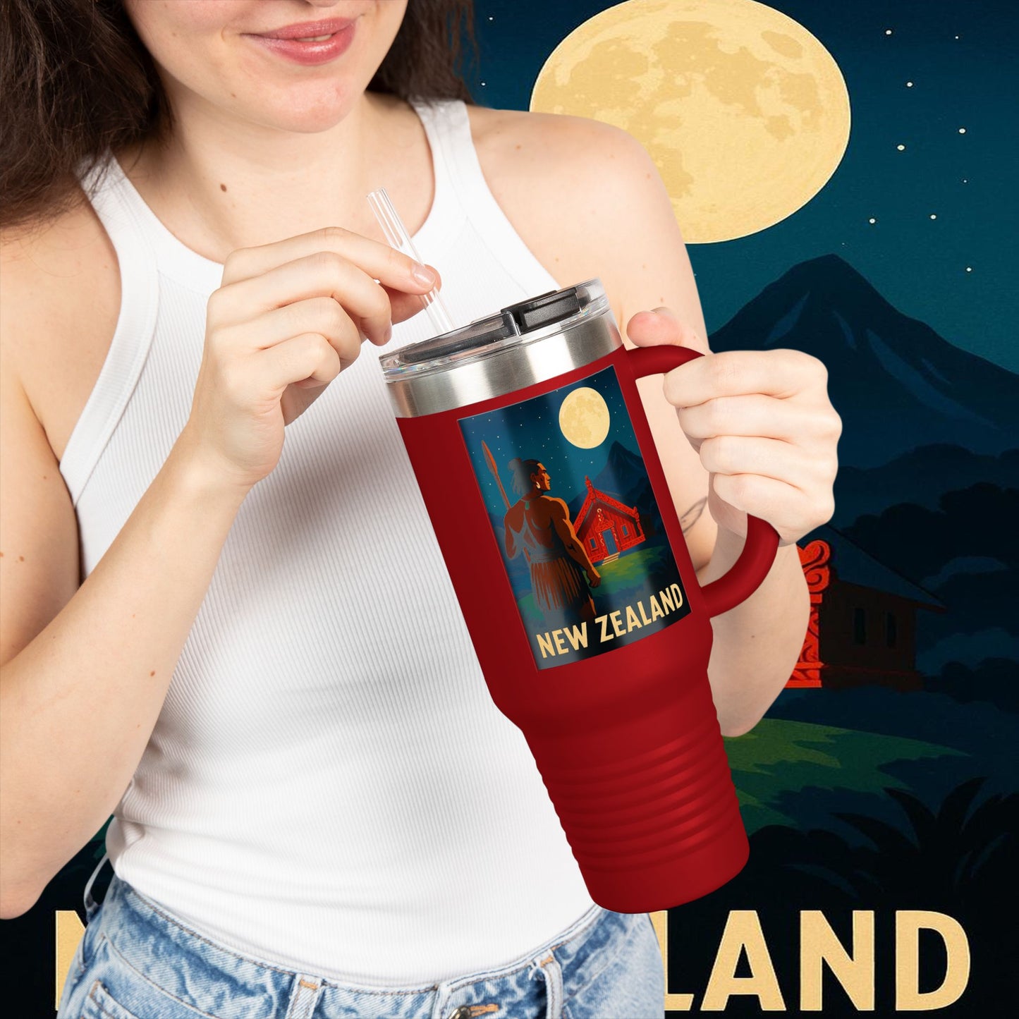 "New Zealand Insulated Travel Mug🏞️ – A paradise of nature and adventure"