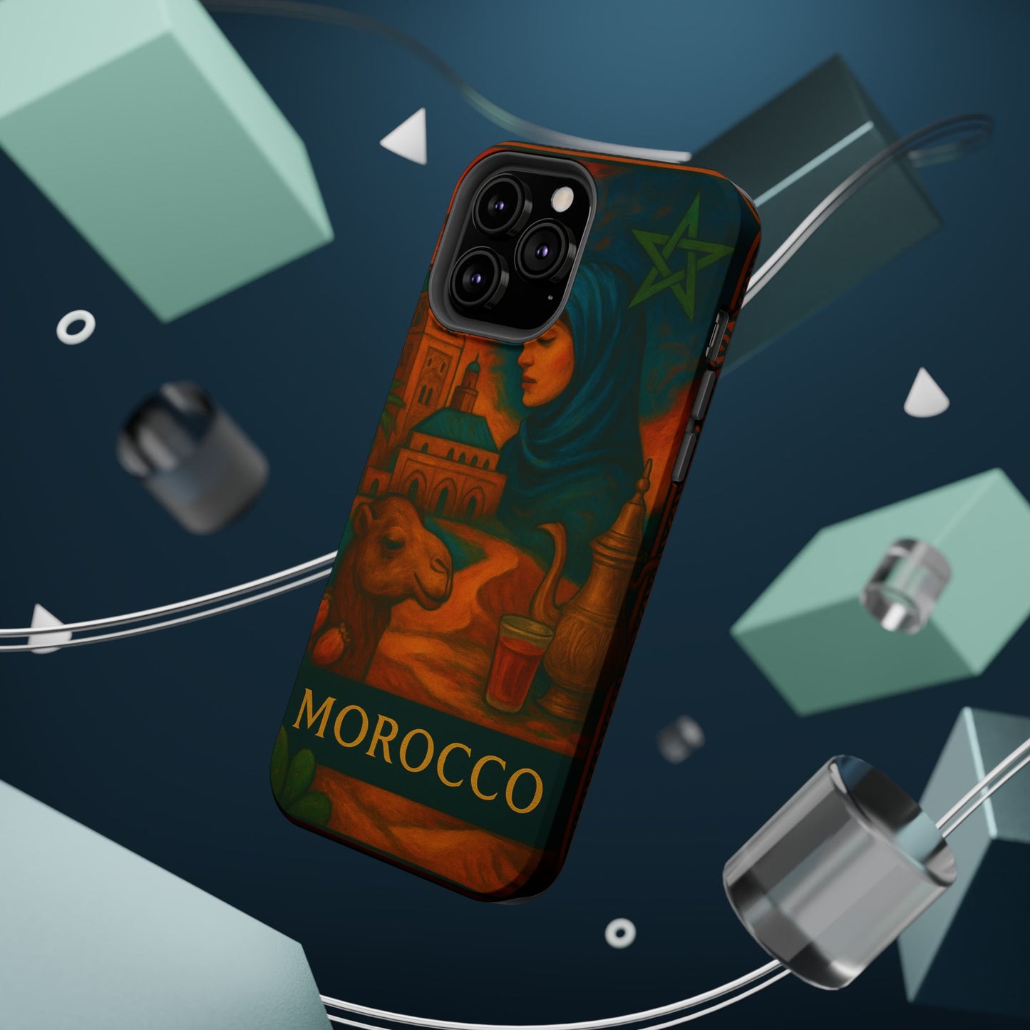 "Funda Magnética Reforzada Magnética Reforzada Marruecos: Magia del Desierto y Ciudades de Mil Colores 🐪🏜️🕌"