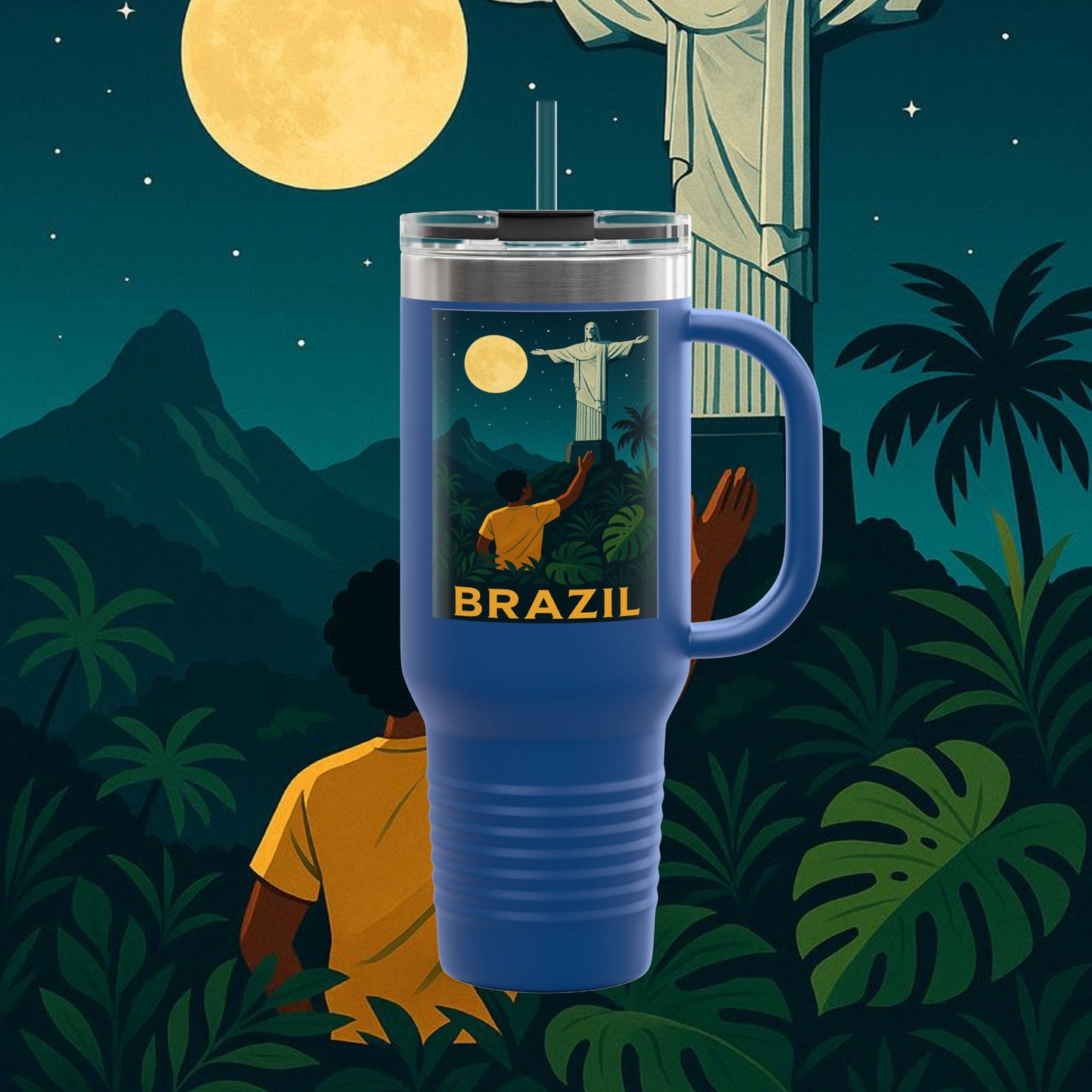 "taza de Viaje Aislada Brasil: Ritmo, Naturaleza y Alegría Infinita 🎶🌴🏖️"