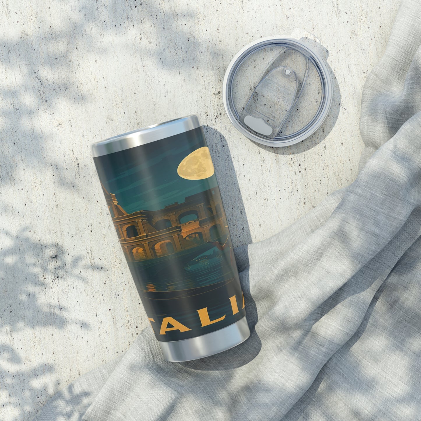 "Vaso Térmico Vagabond 20oz Italia: Arte, Pasión y Sabores Eternos 🎨🍝🏛️"