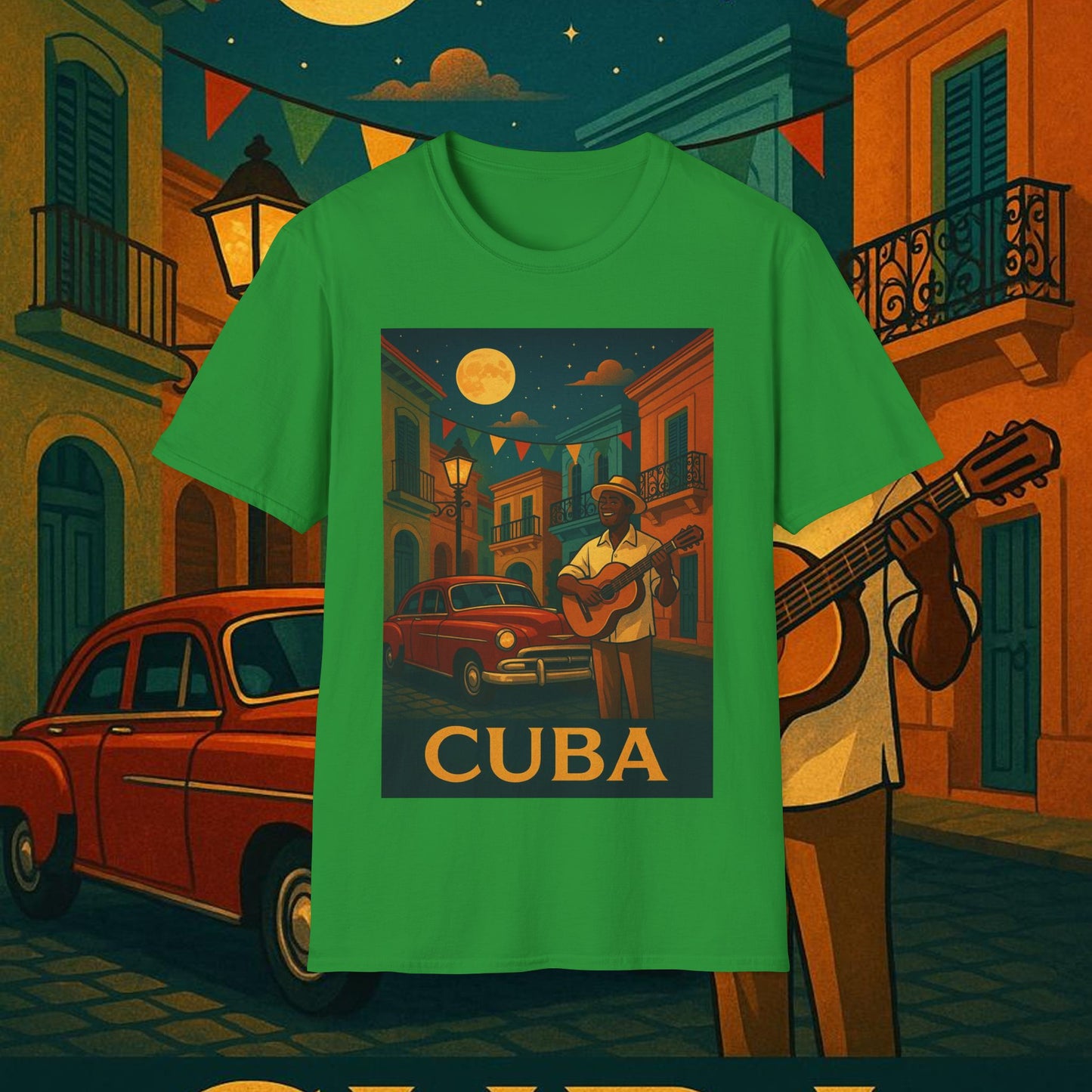 "Camiseta Cuba: Ritmo, Historia y Encanto Caribeño 🎺🚗🌴 "